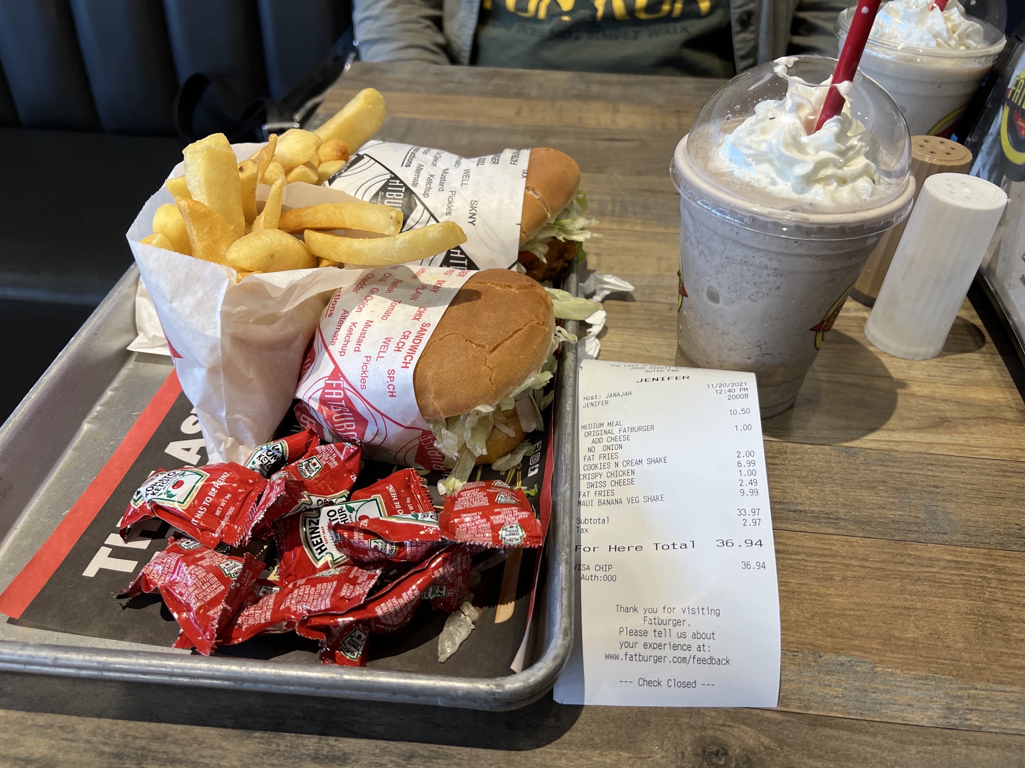 Fries, burger, shake