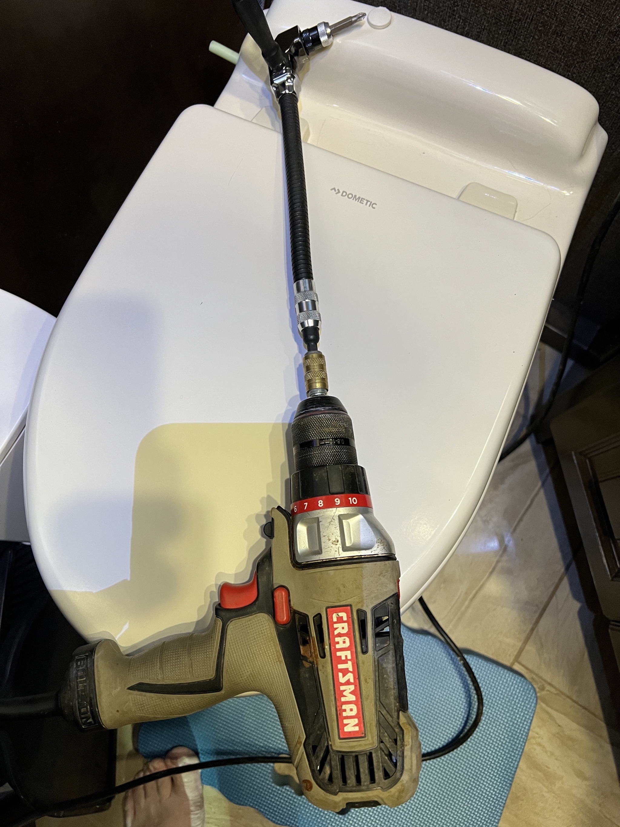 Drill with angle bit