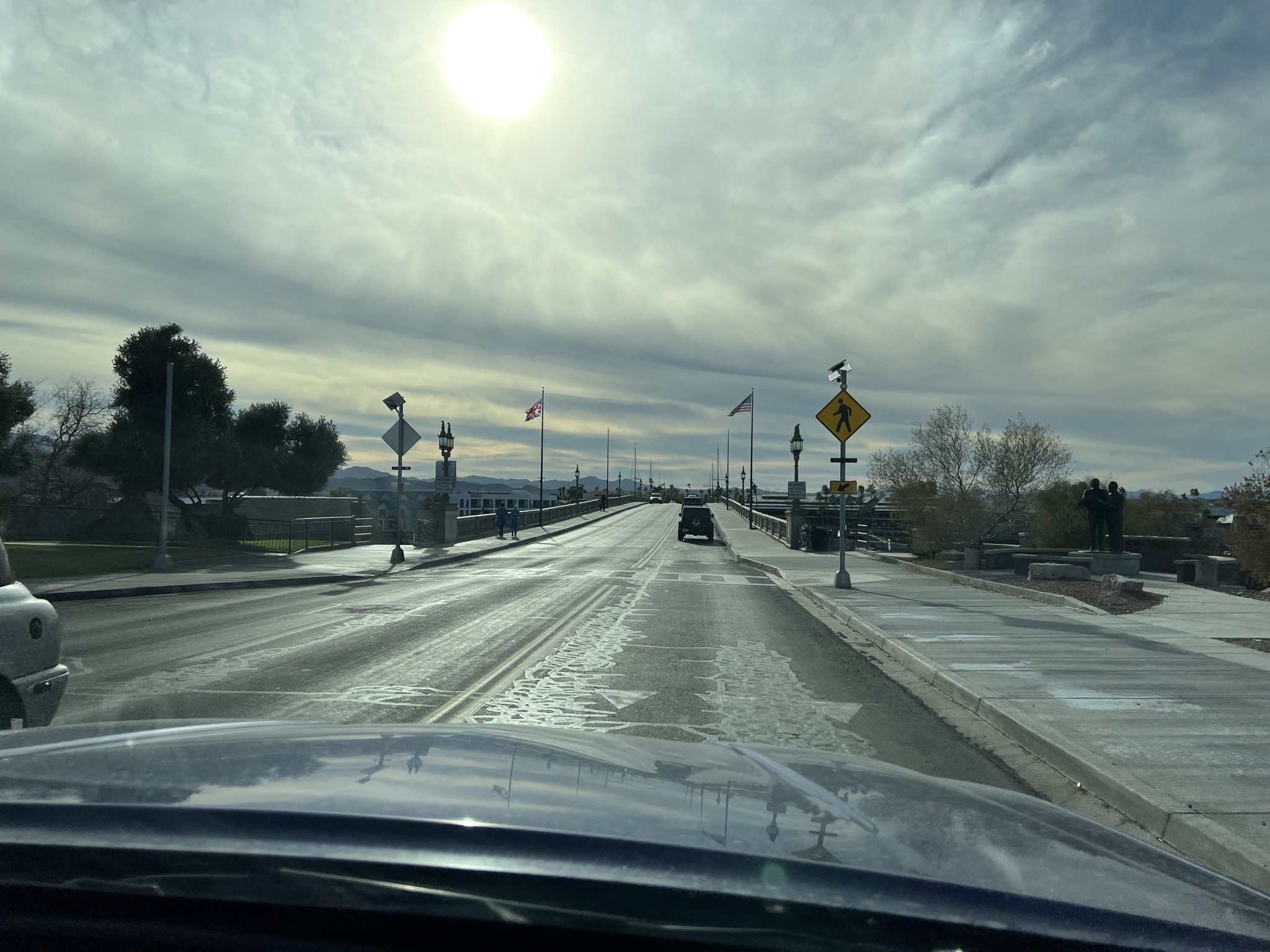 Driving over the bridge