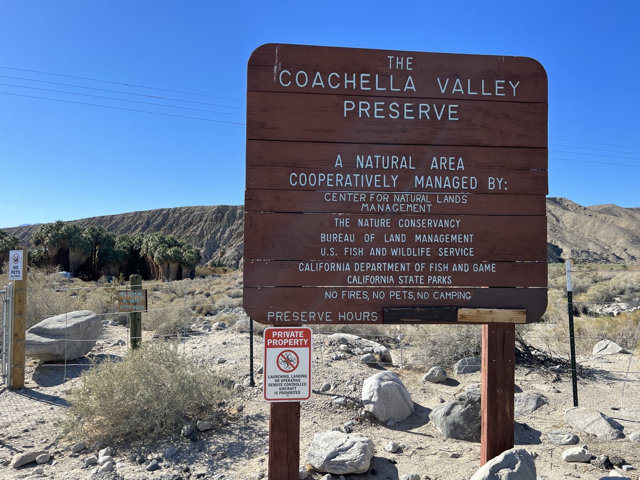 Coachella Valley Preserve sign