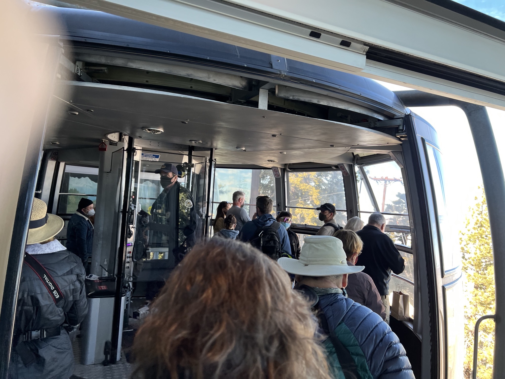 Back into tram