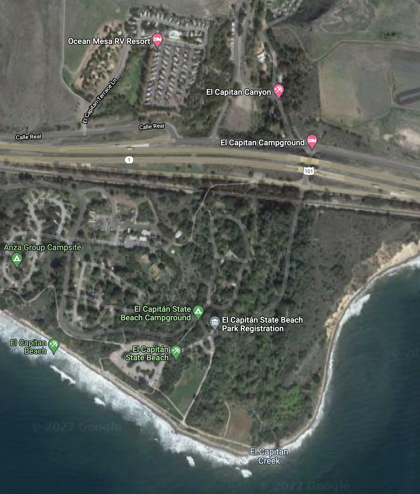 El Capitan State Beach satellite