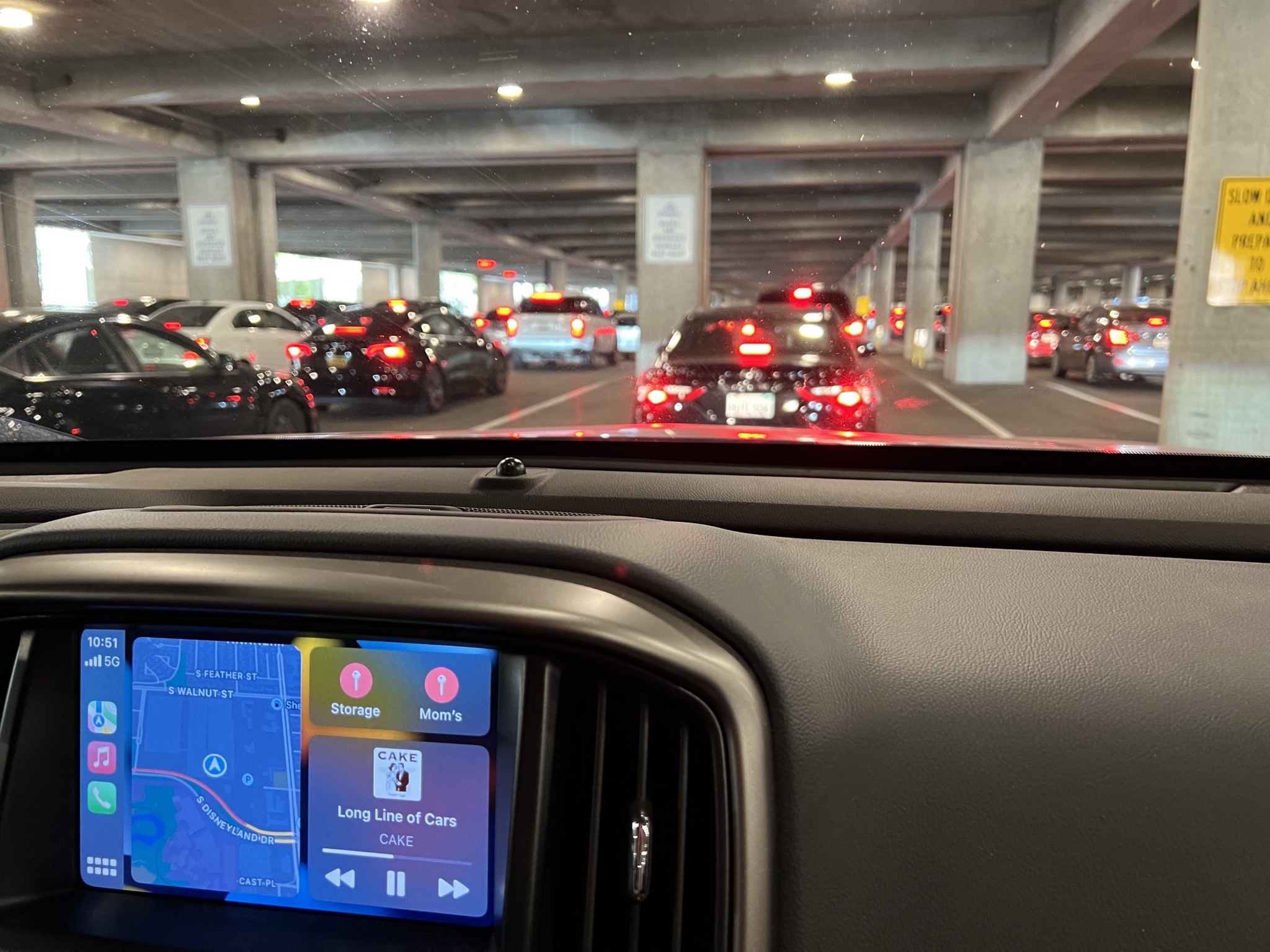 Long line of cars