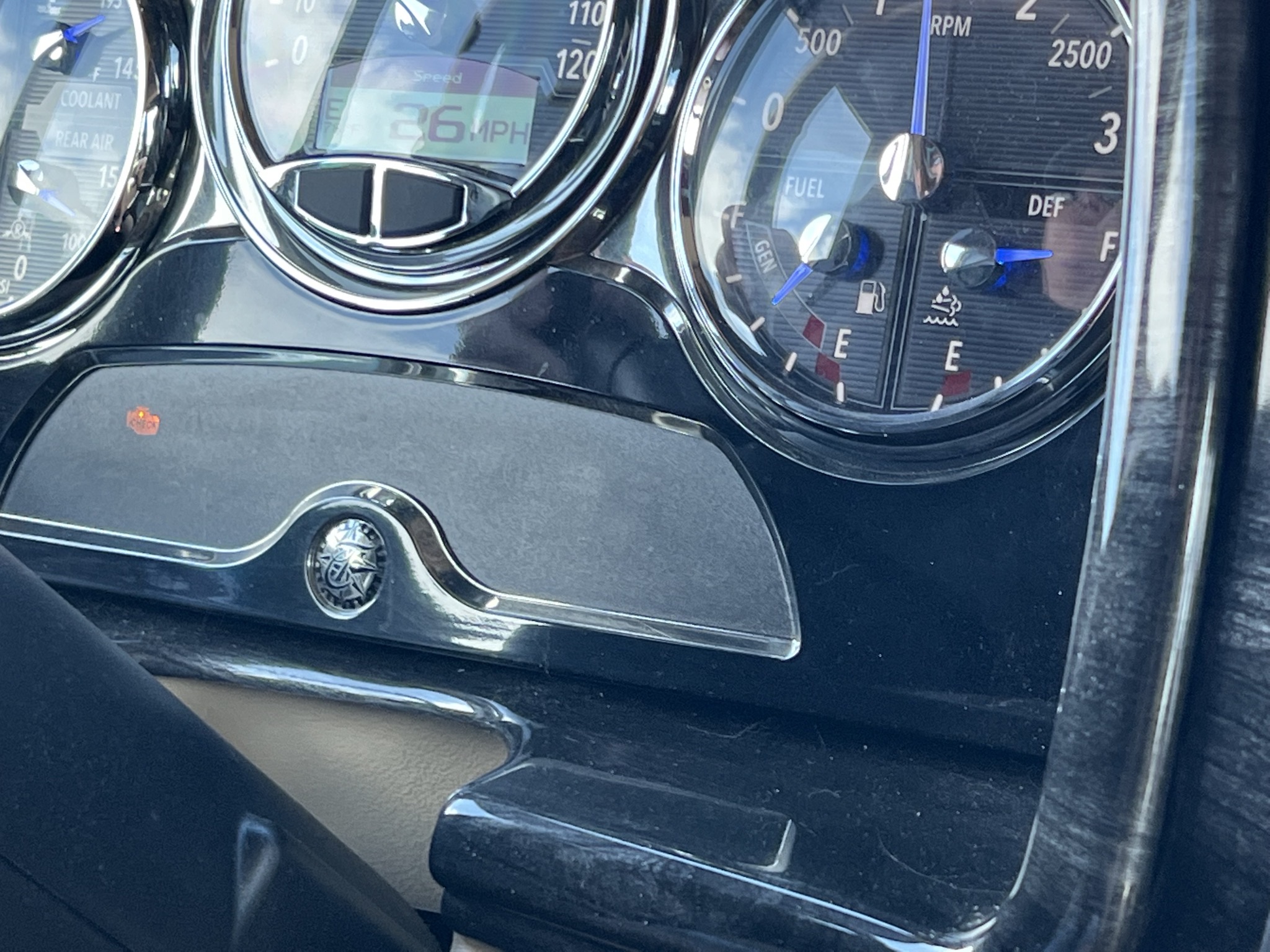 Check engine light and DEF gauge