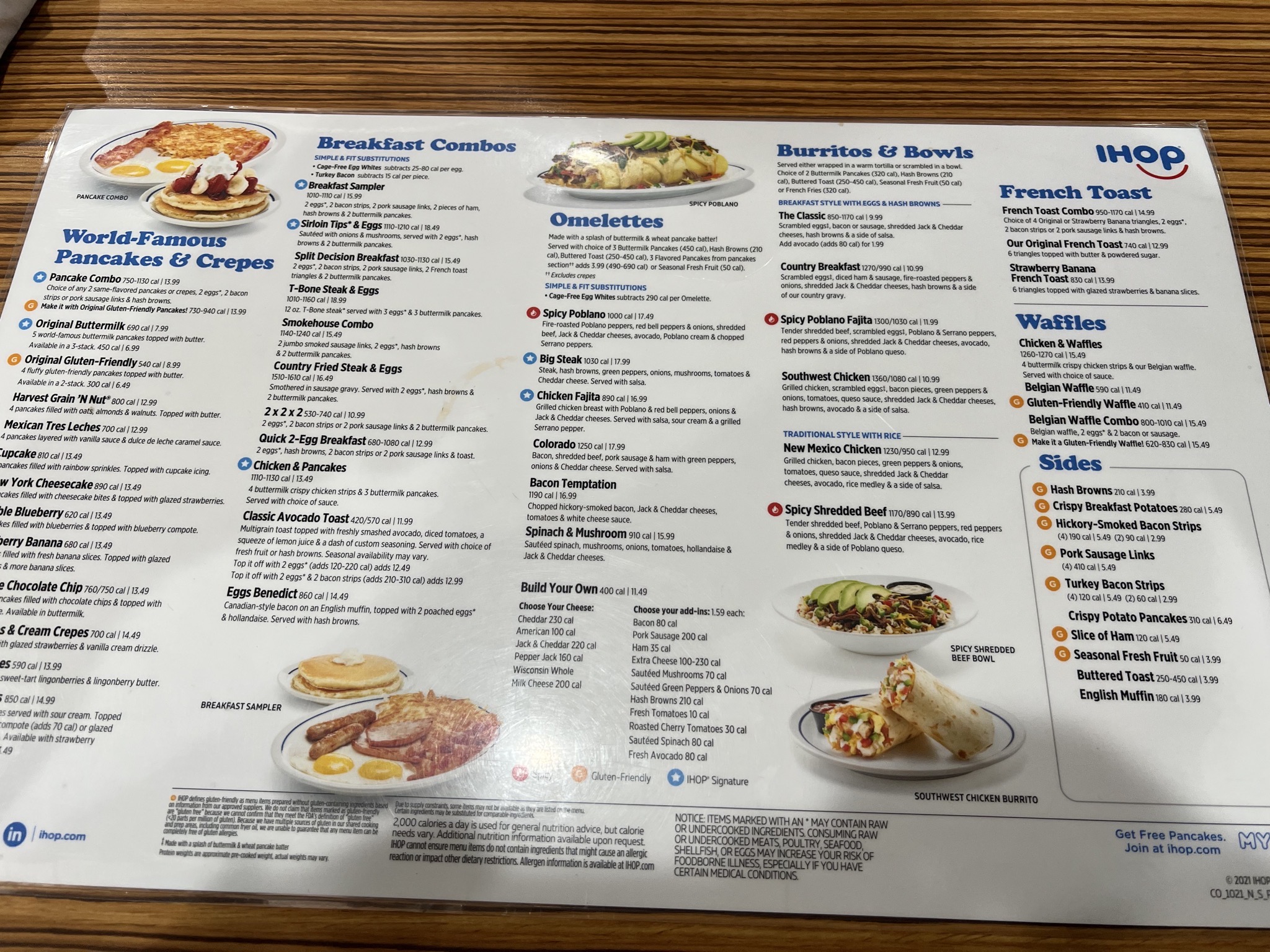 IHOP menu