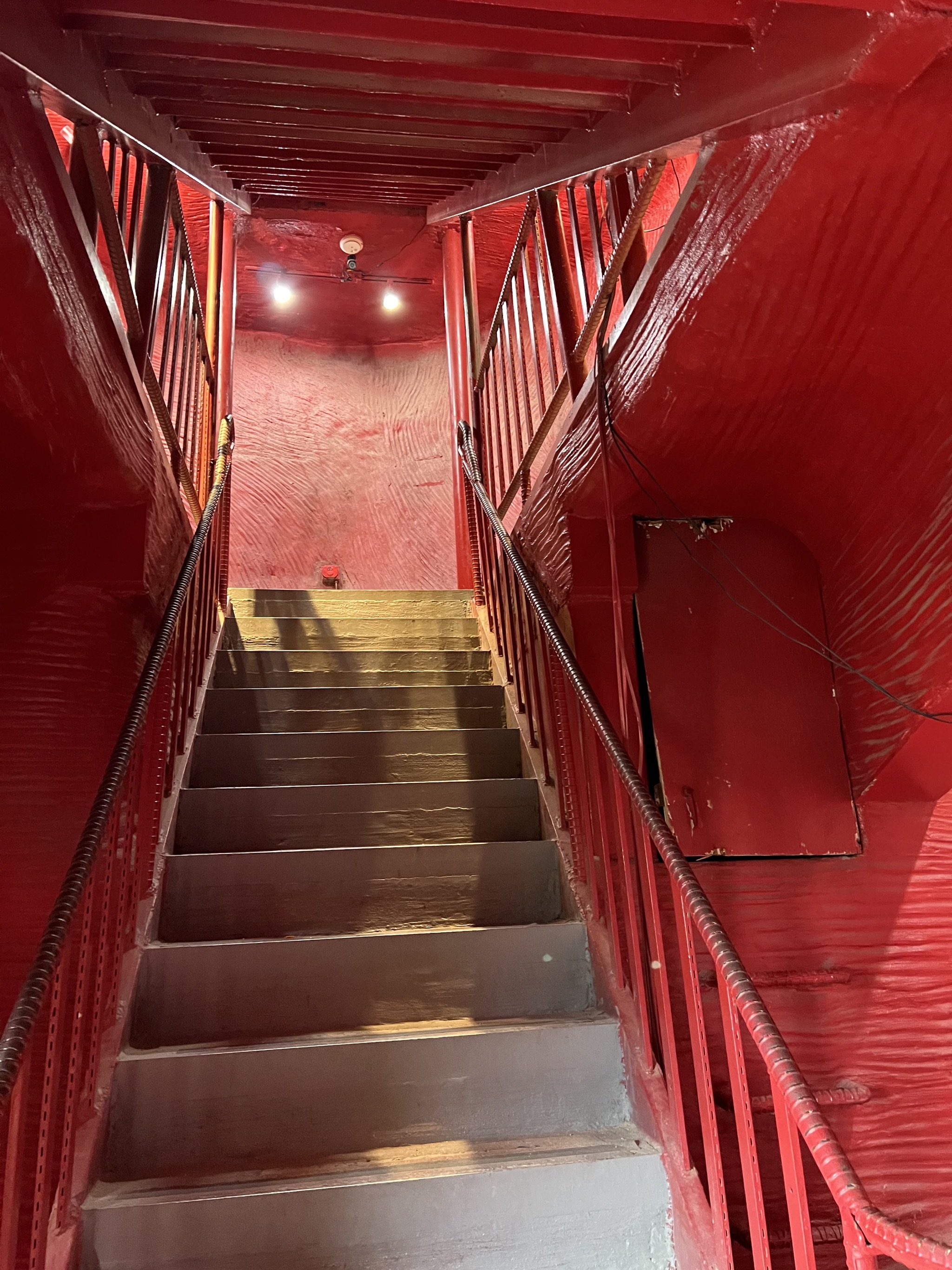 Stairs inside dinosaur
