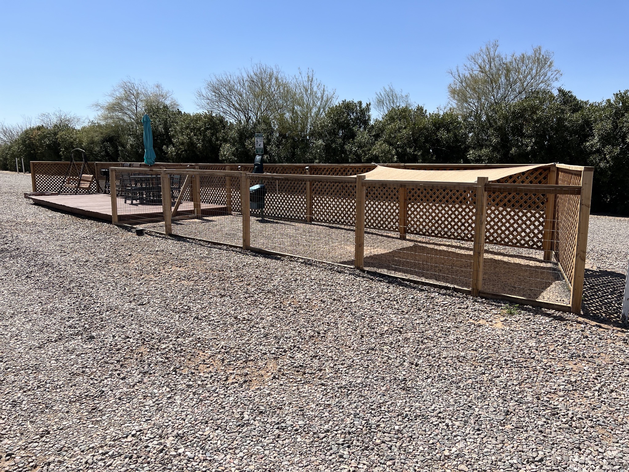 Deck site with dog run