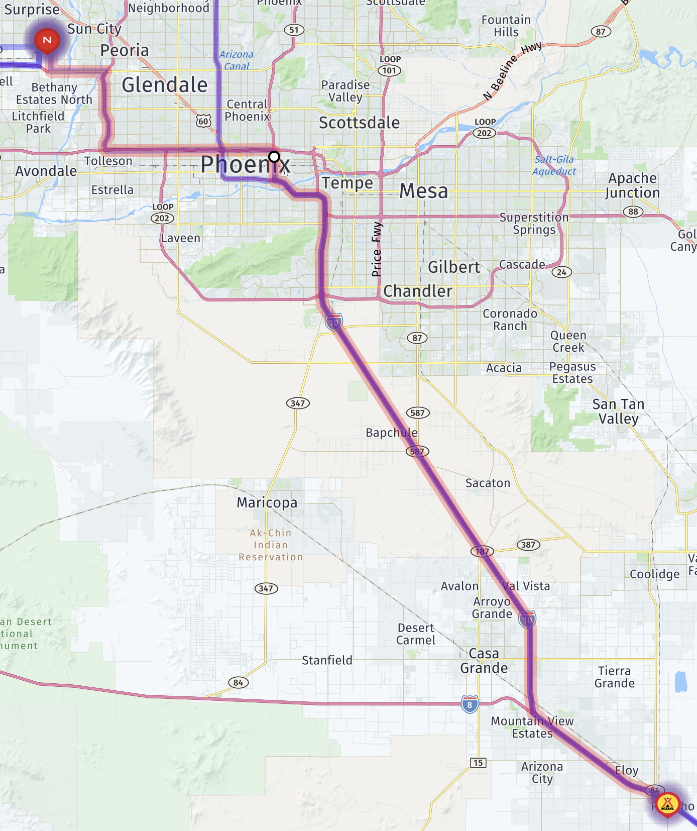 Map route