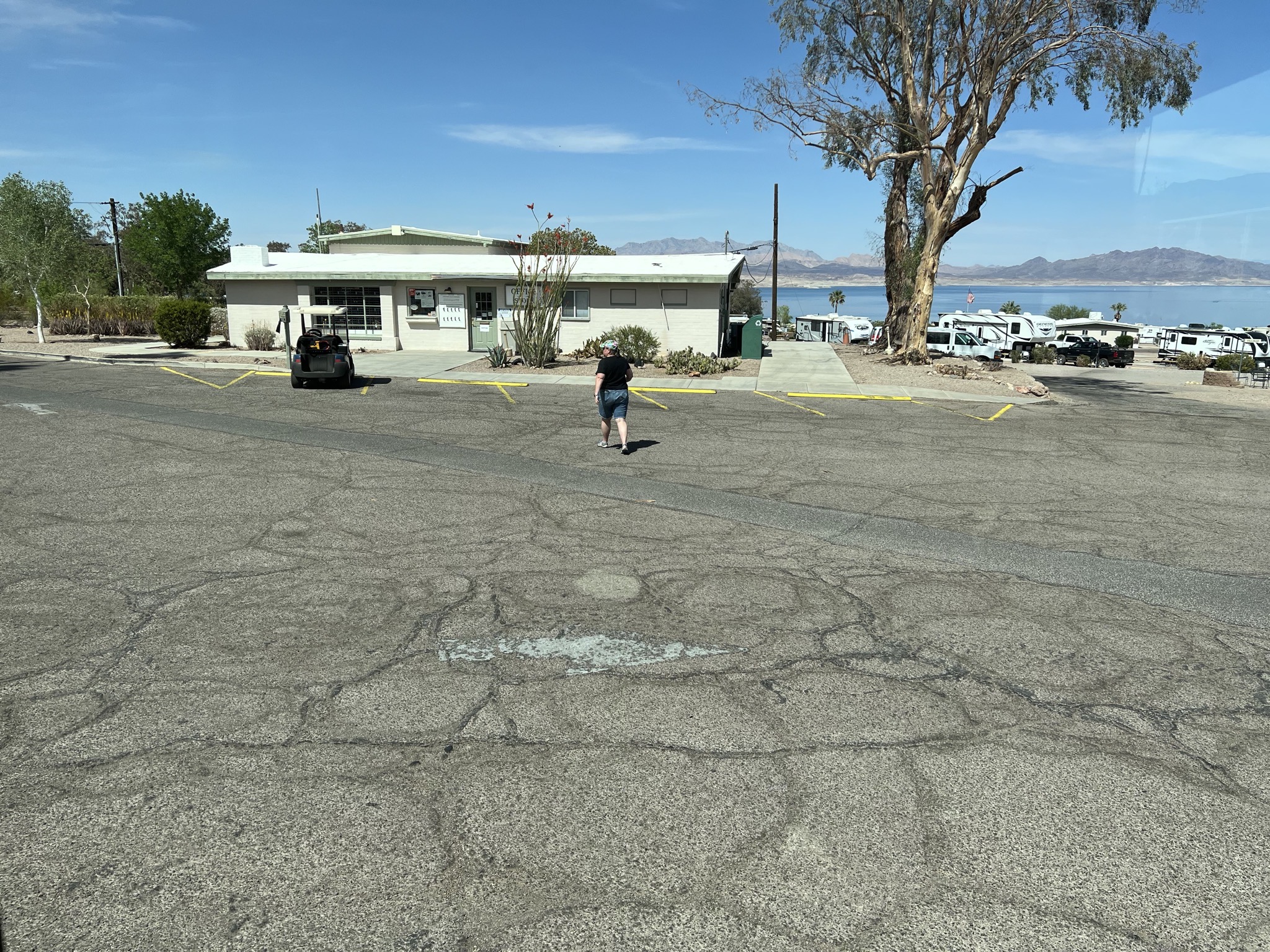 Jenn going to RV park office