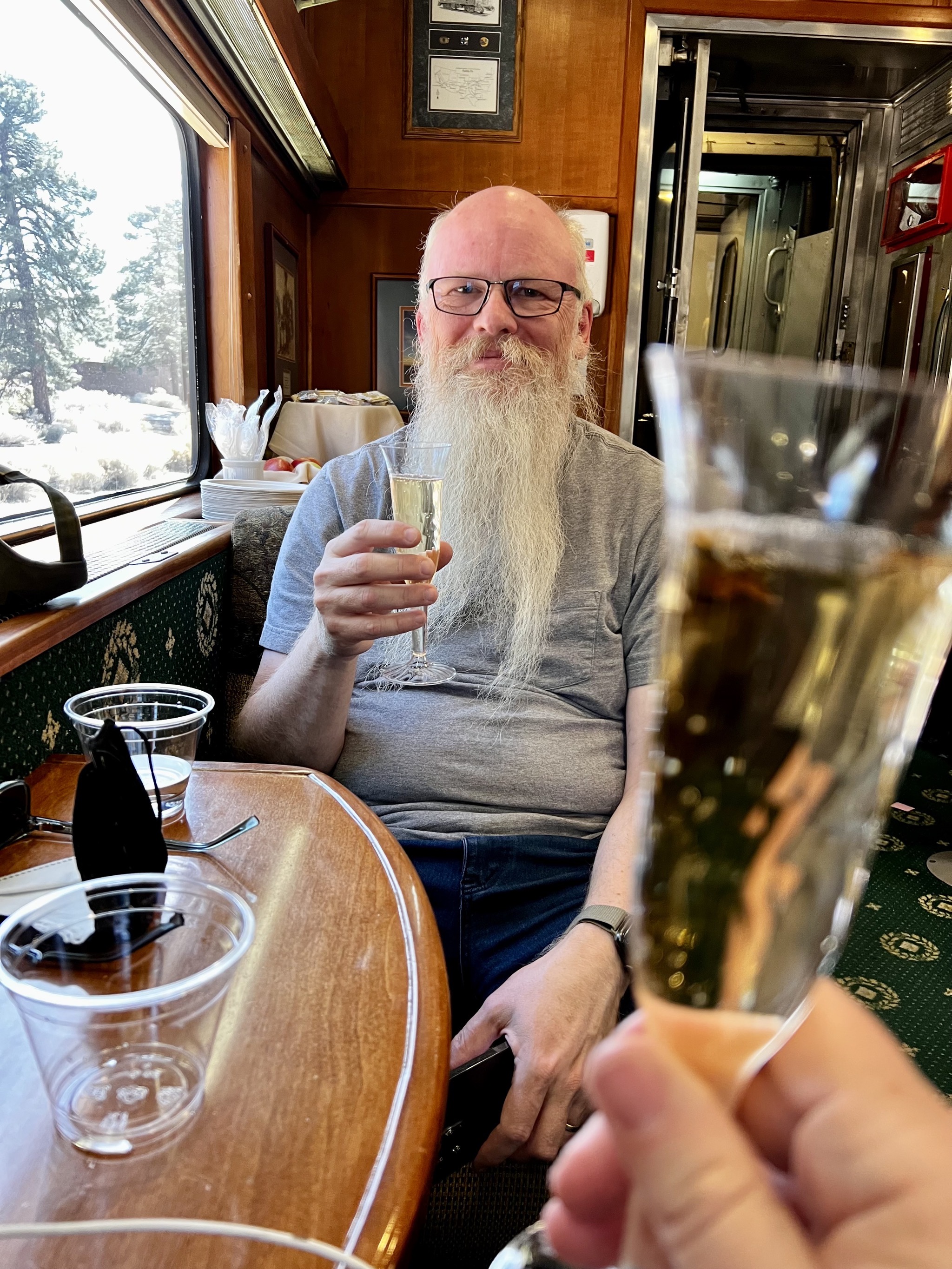 David with champagne
