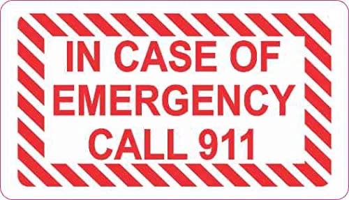 In case of emergency label