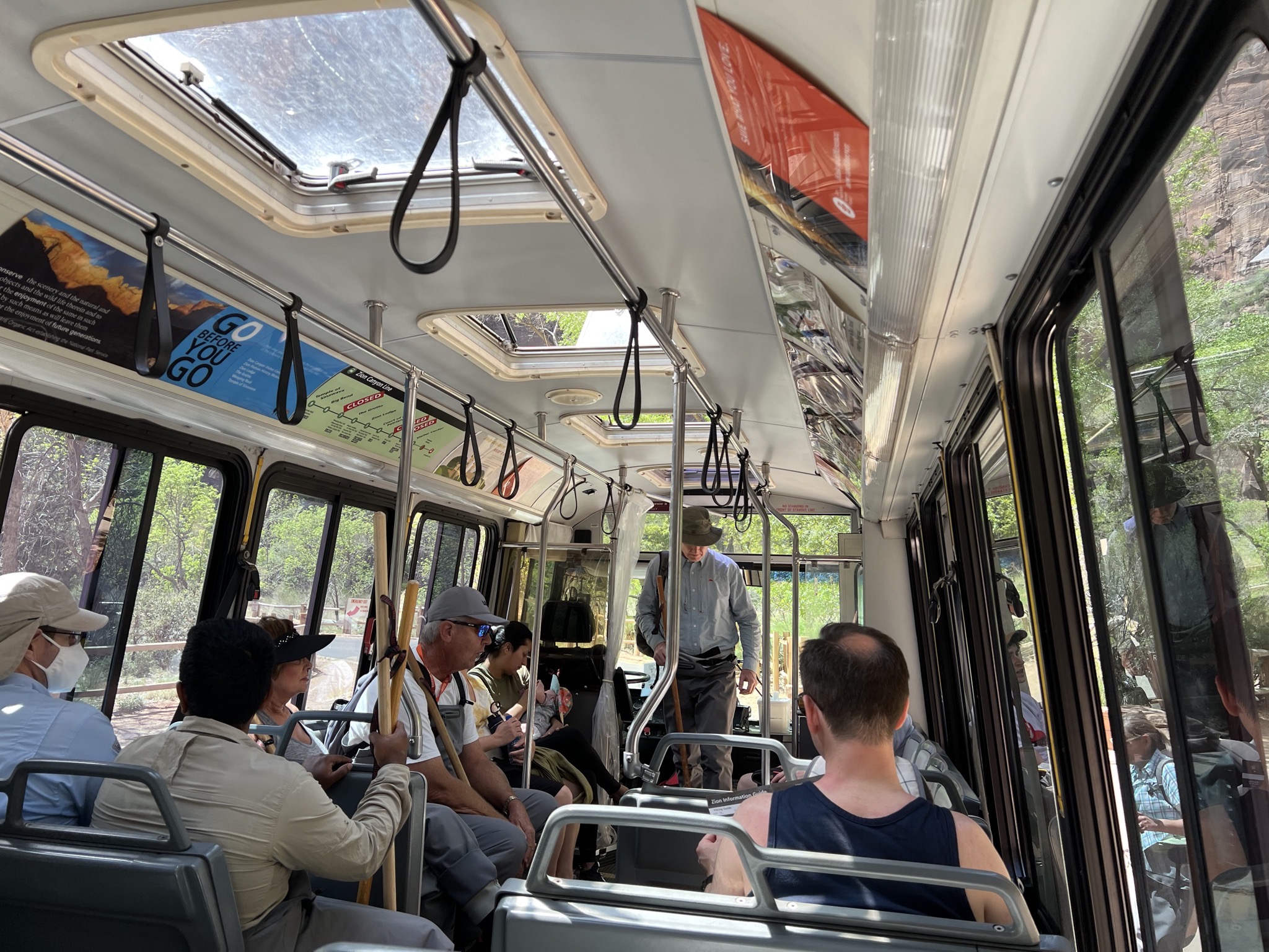 On the shuttle bus