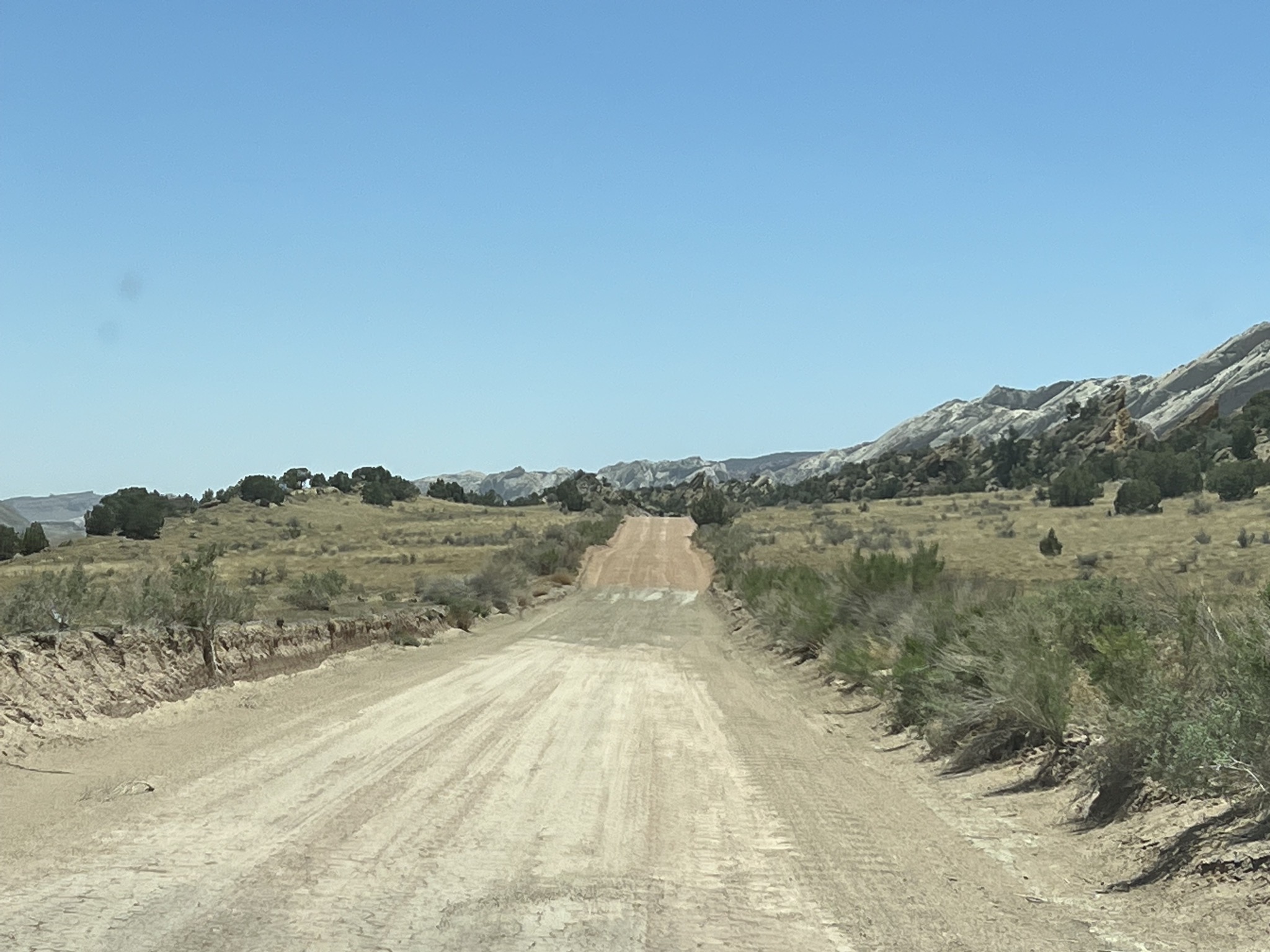 The road changes color