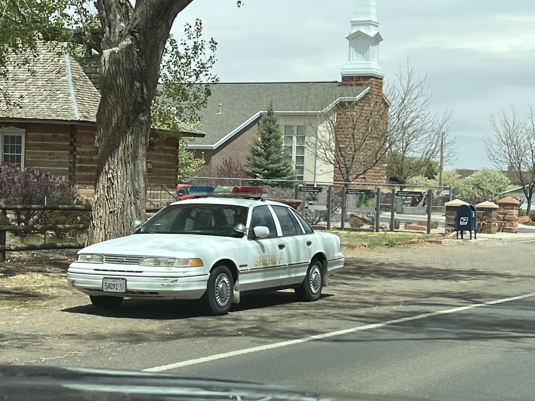 Police car with mannequin