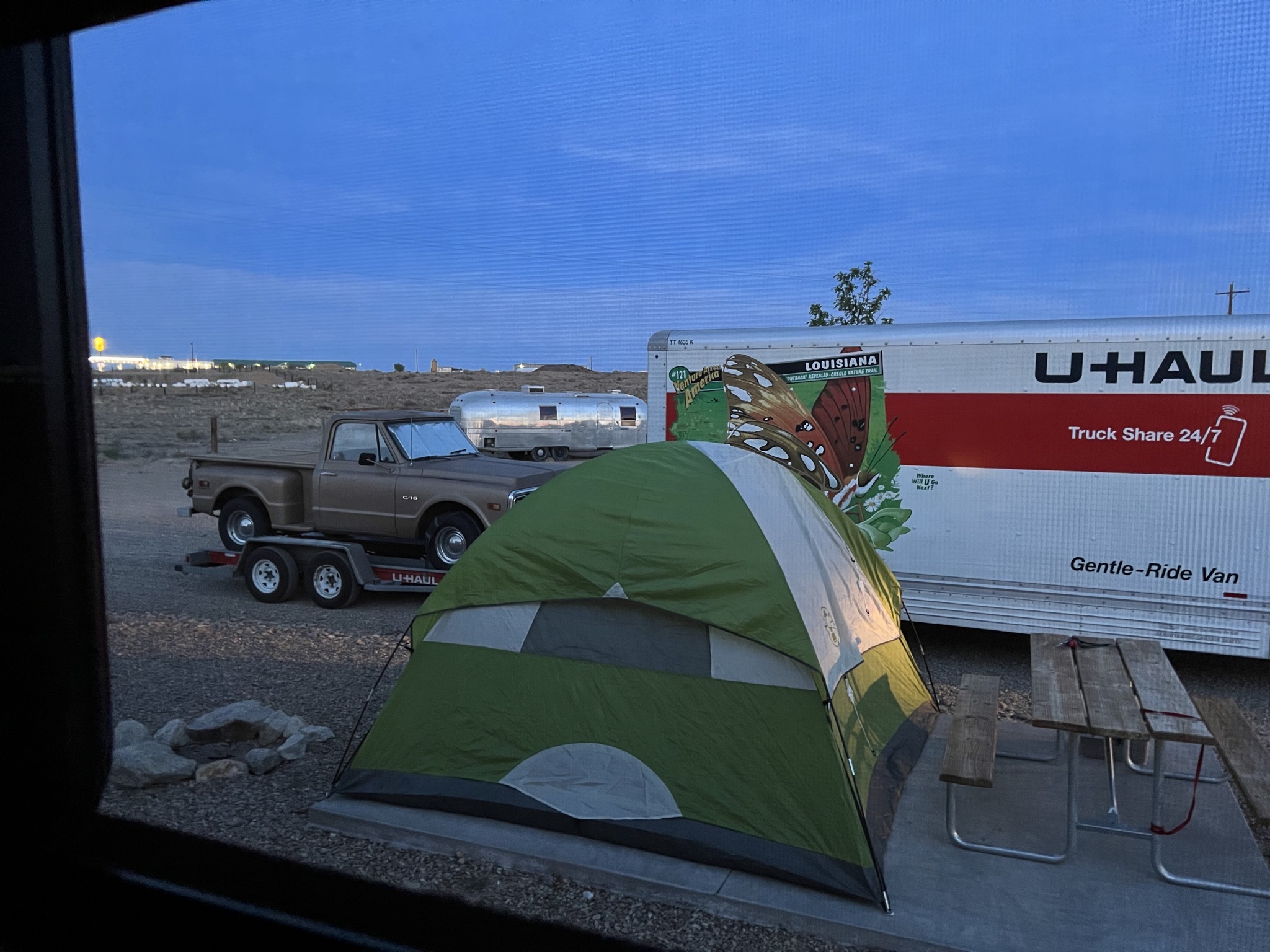 U-Haul and tent