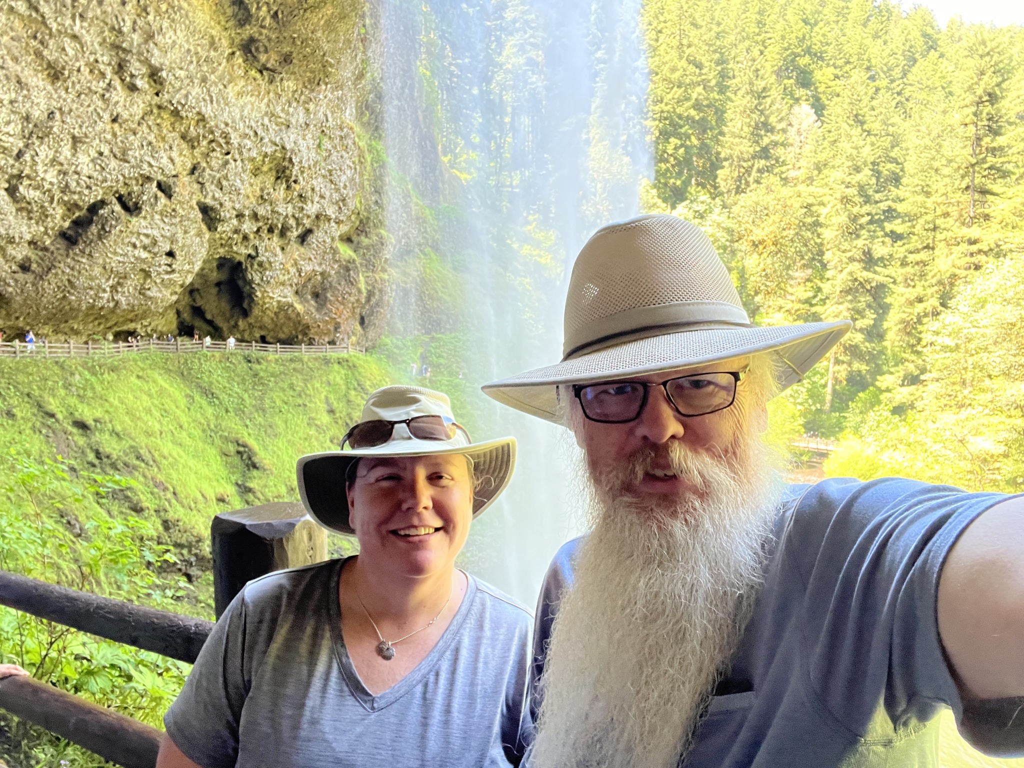 Selfie behind the falls