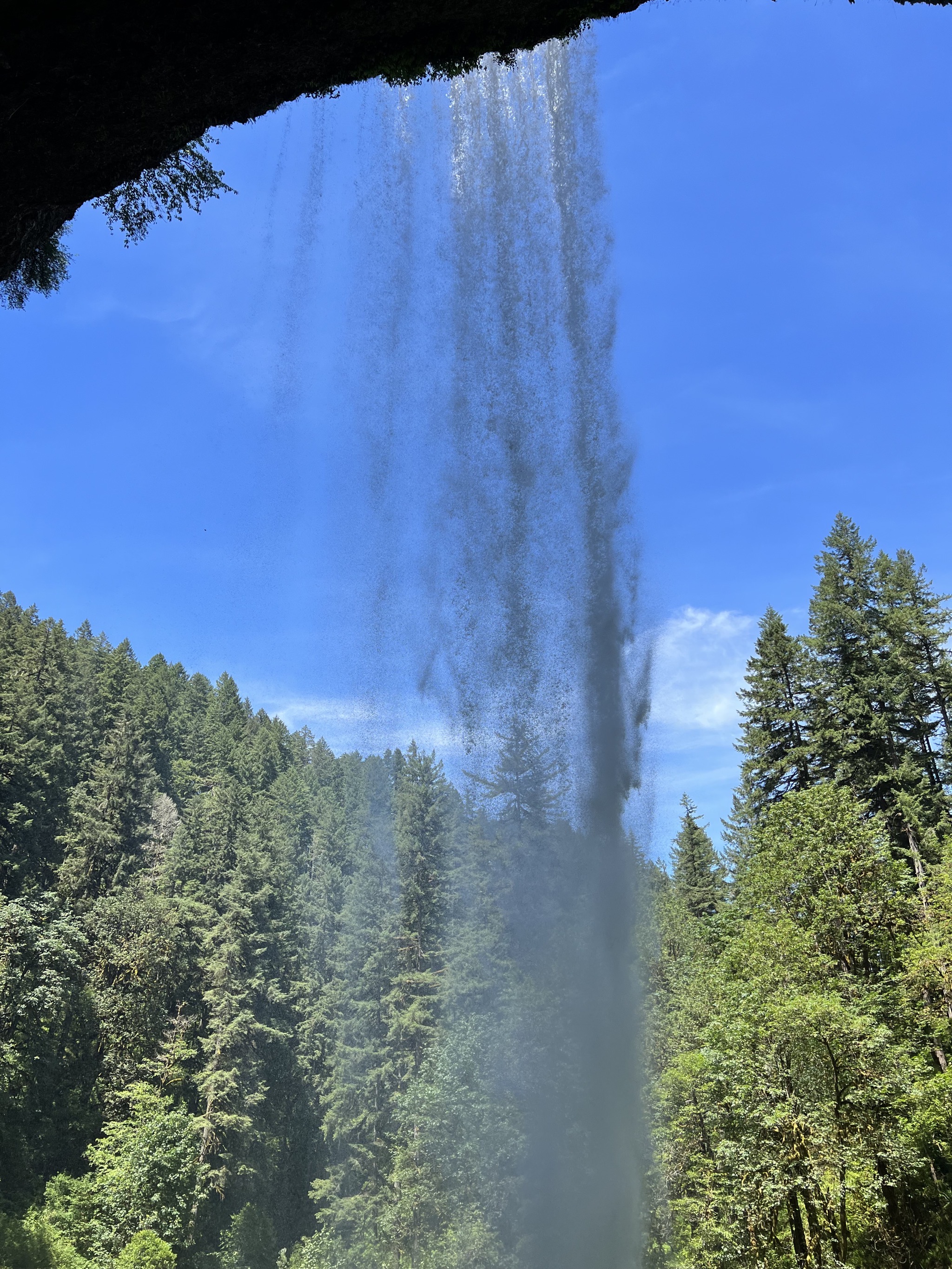 Behind the falls