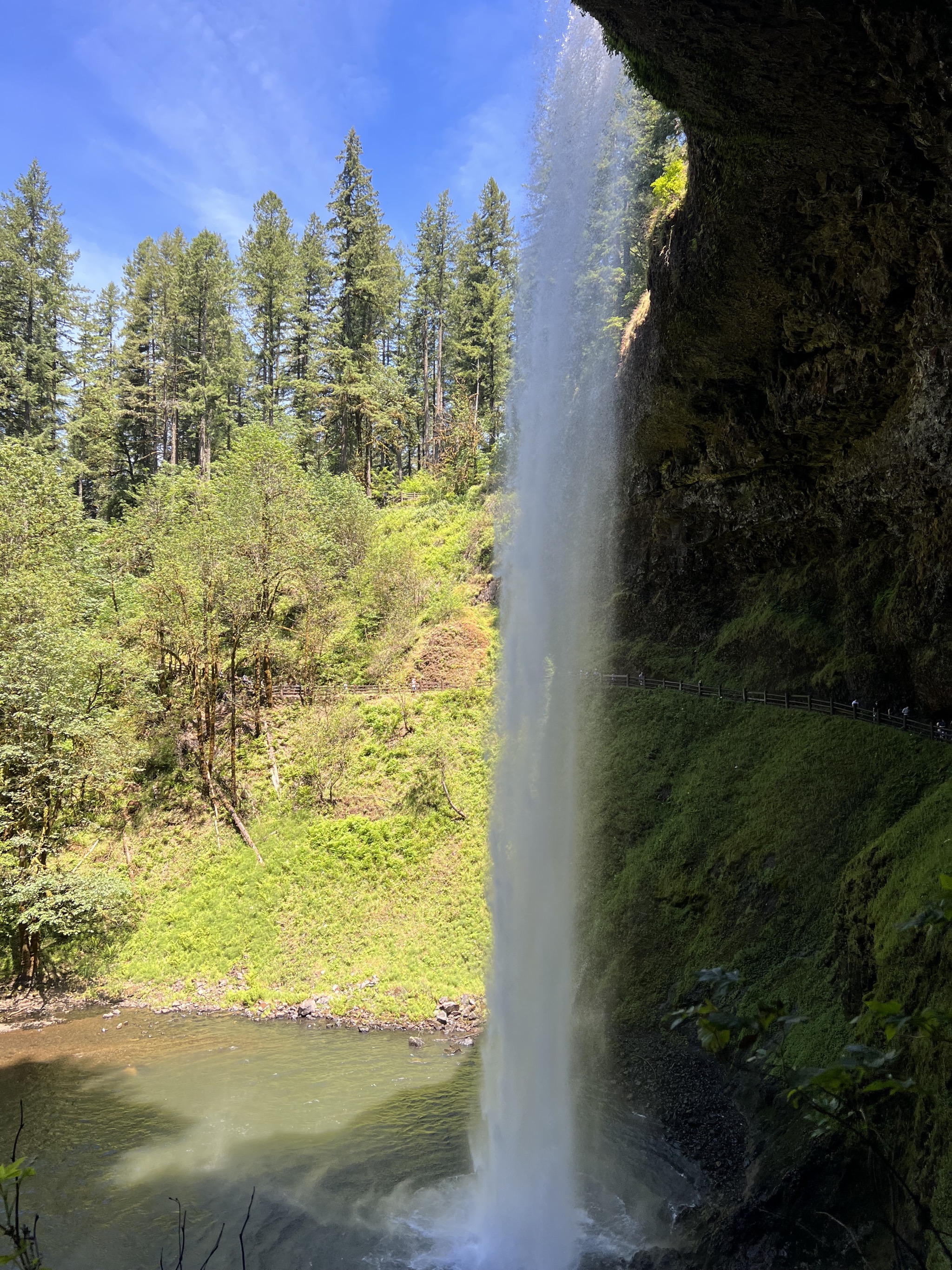 Behind the falls