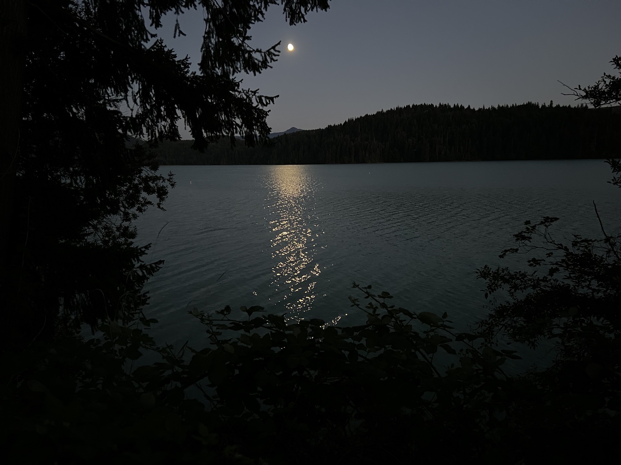 Moon and lake