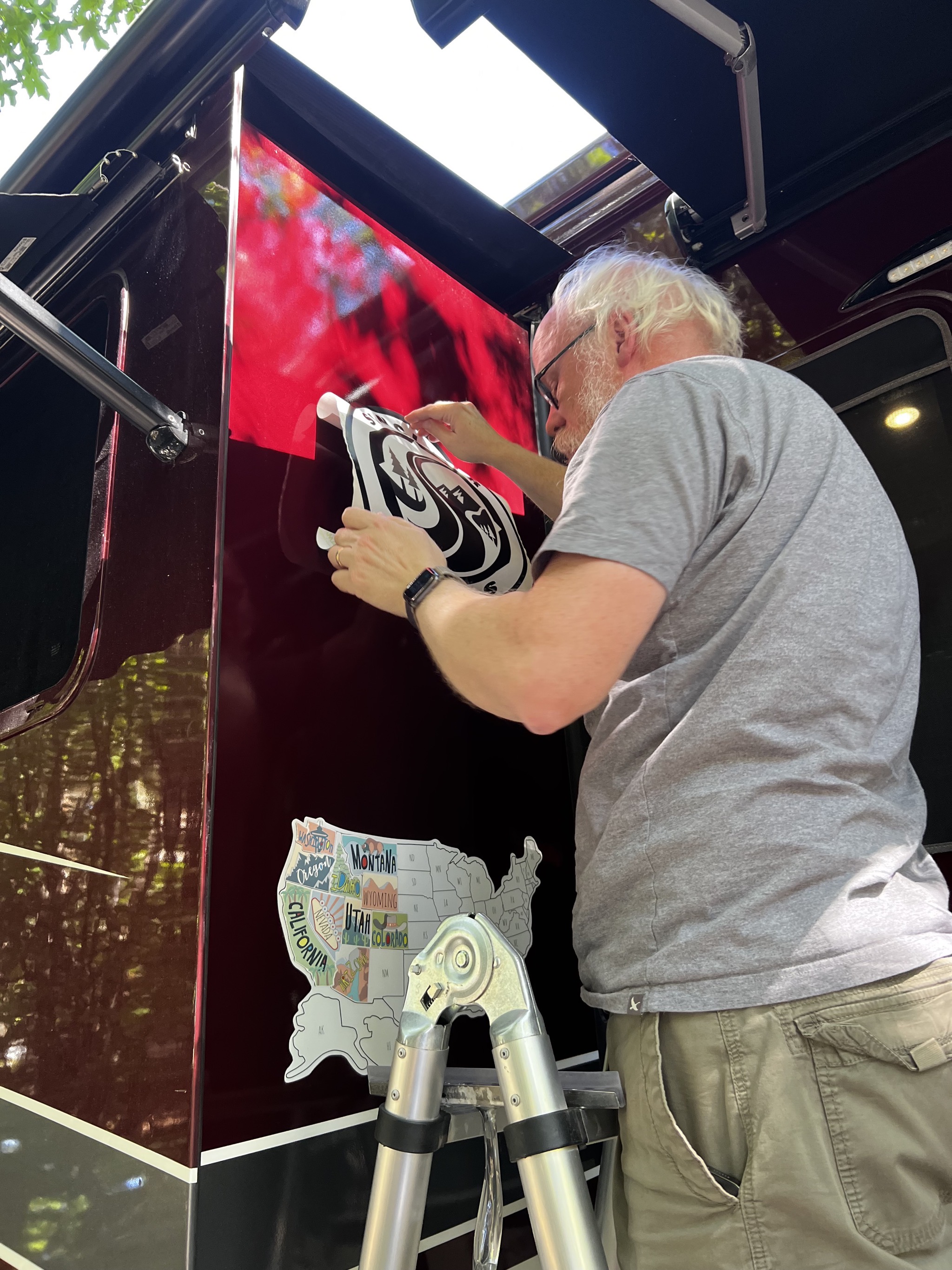 David adding sticker