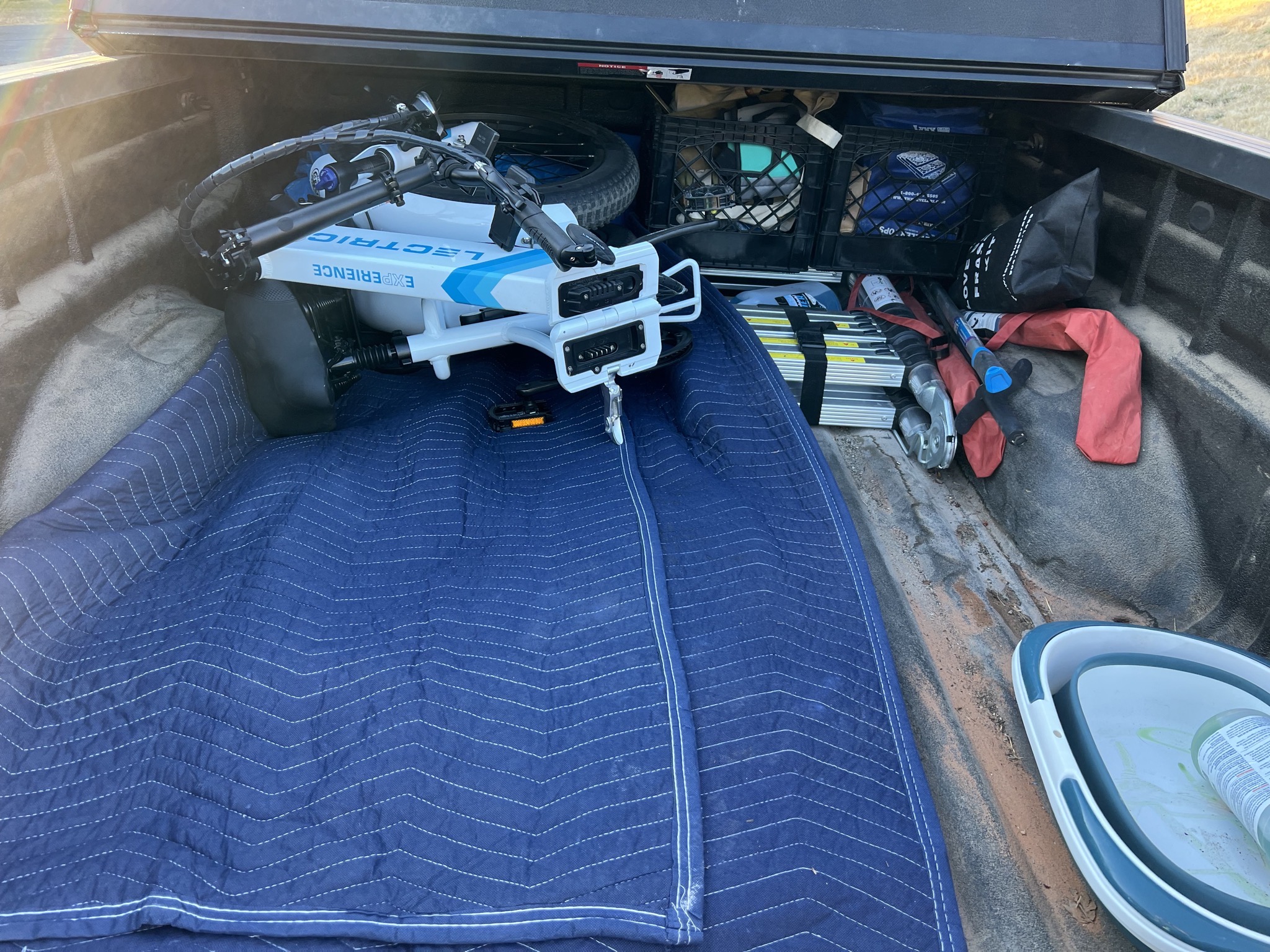 Bikes etc in bed of truck