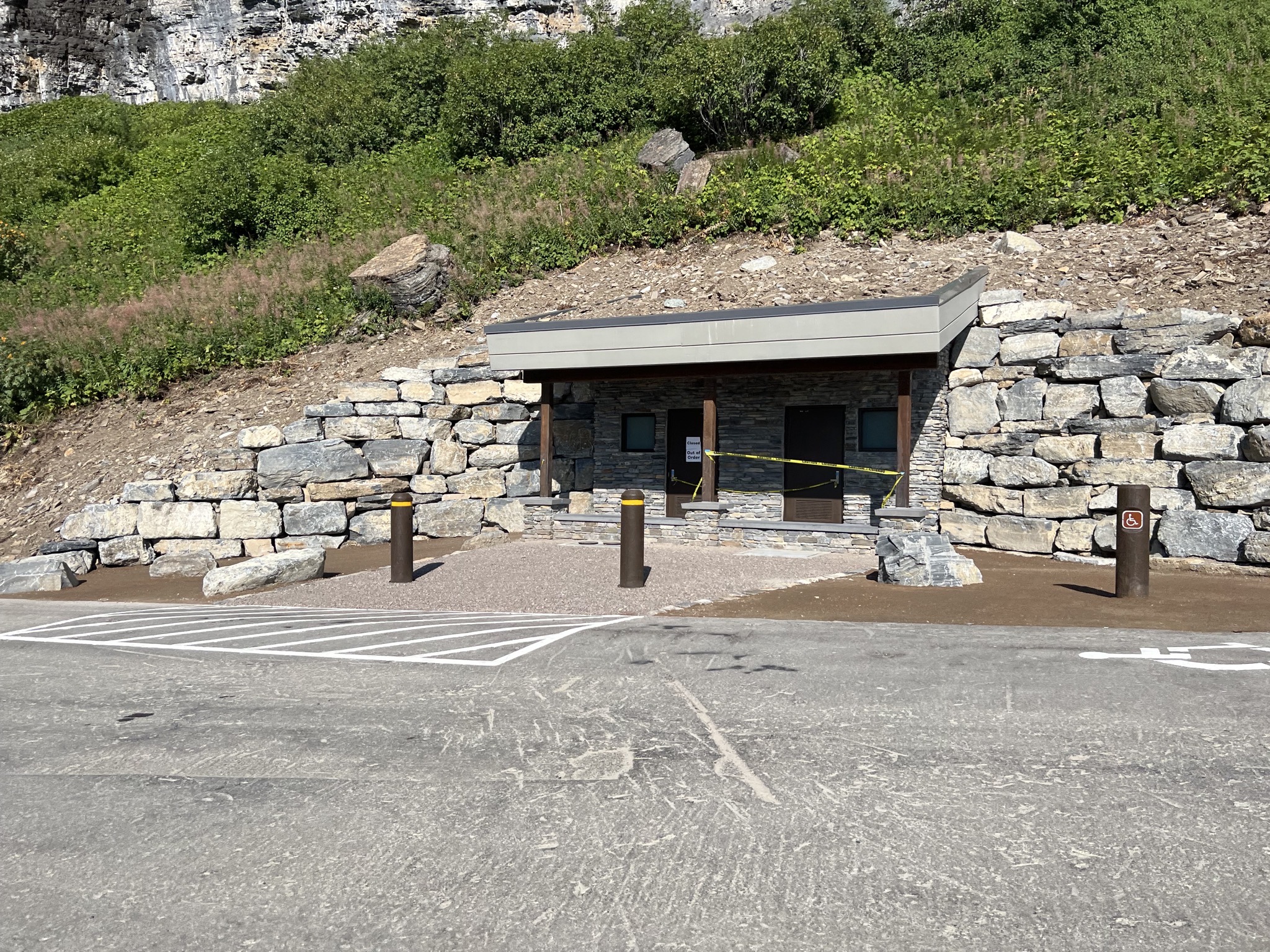 Closed underground restroom