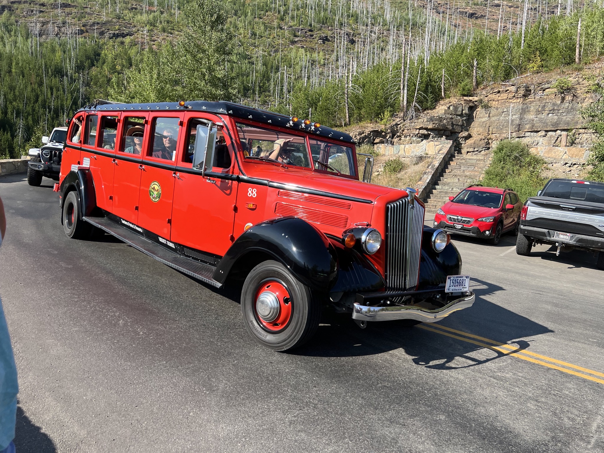 Iconic red bus