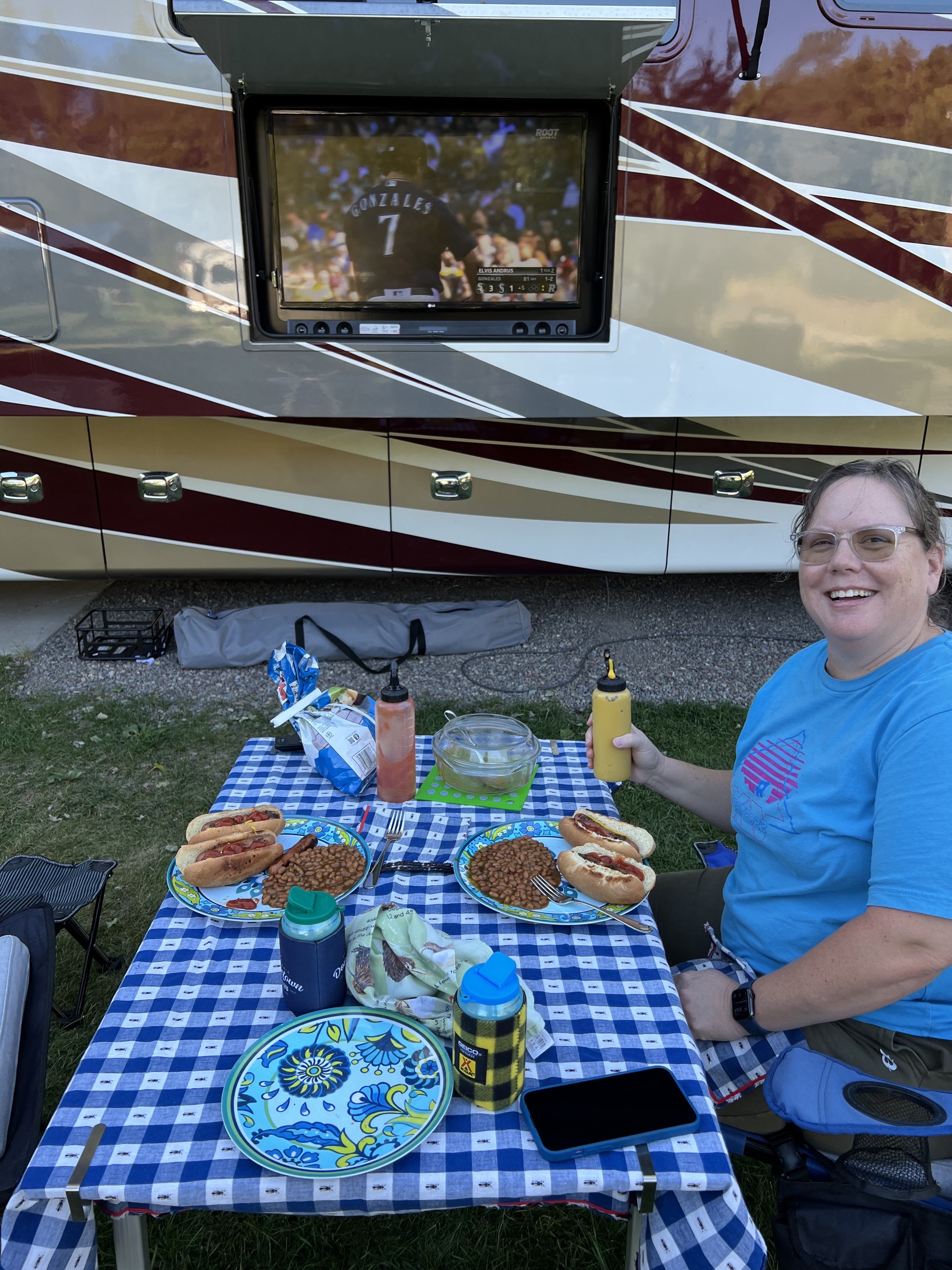 Dinner and baseball