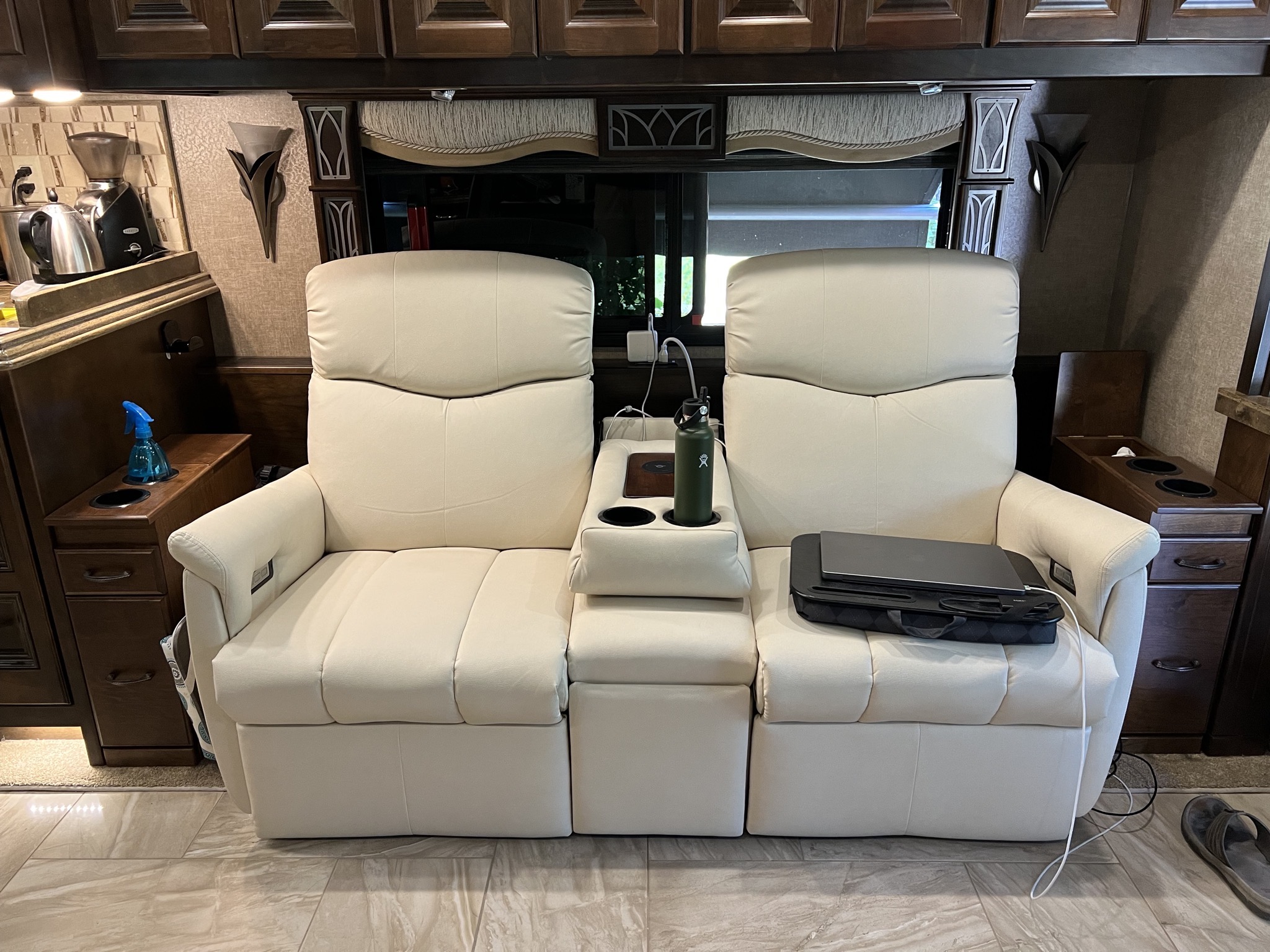 Theater seating and cabinets