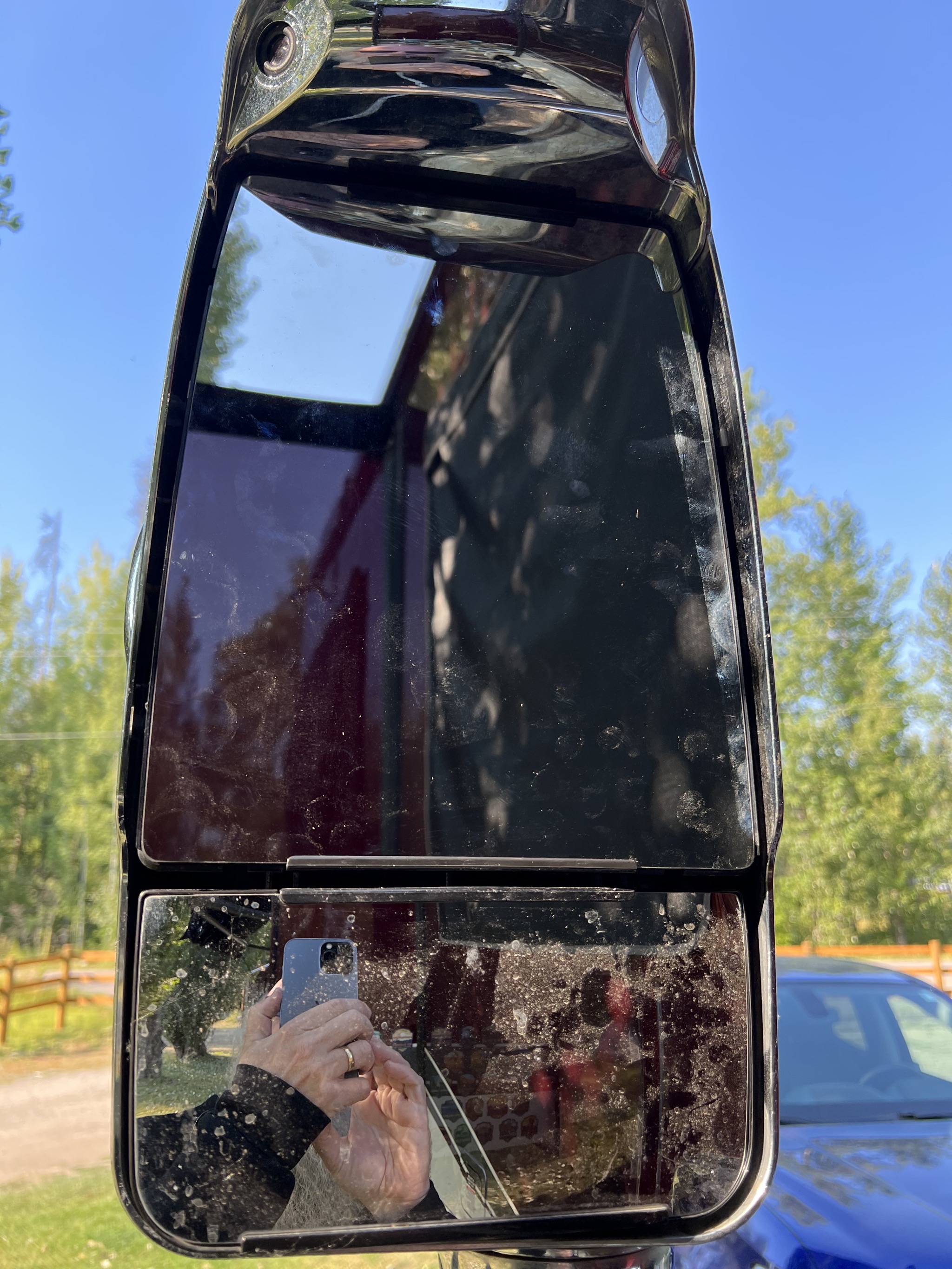 Replaced mirror glass