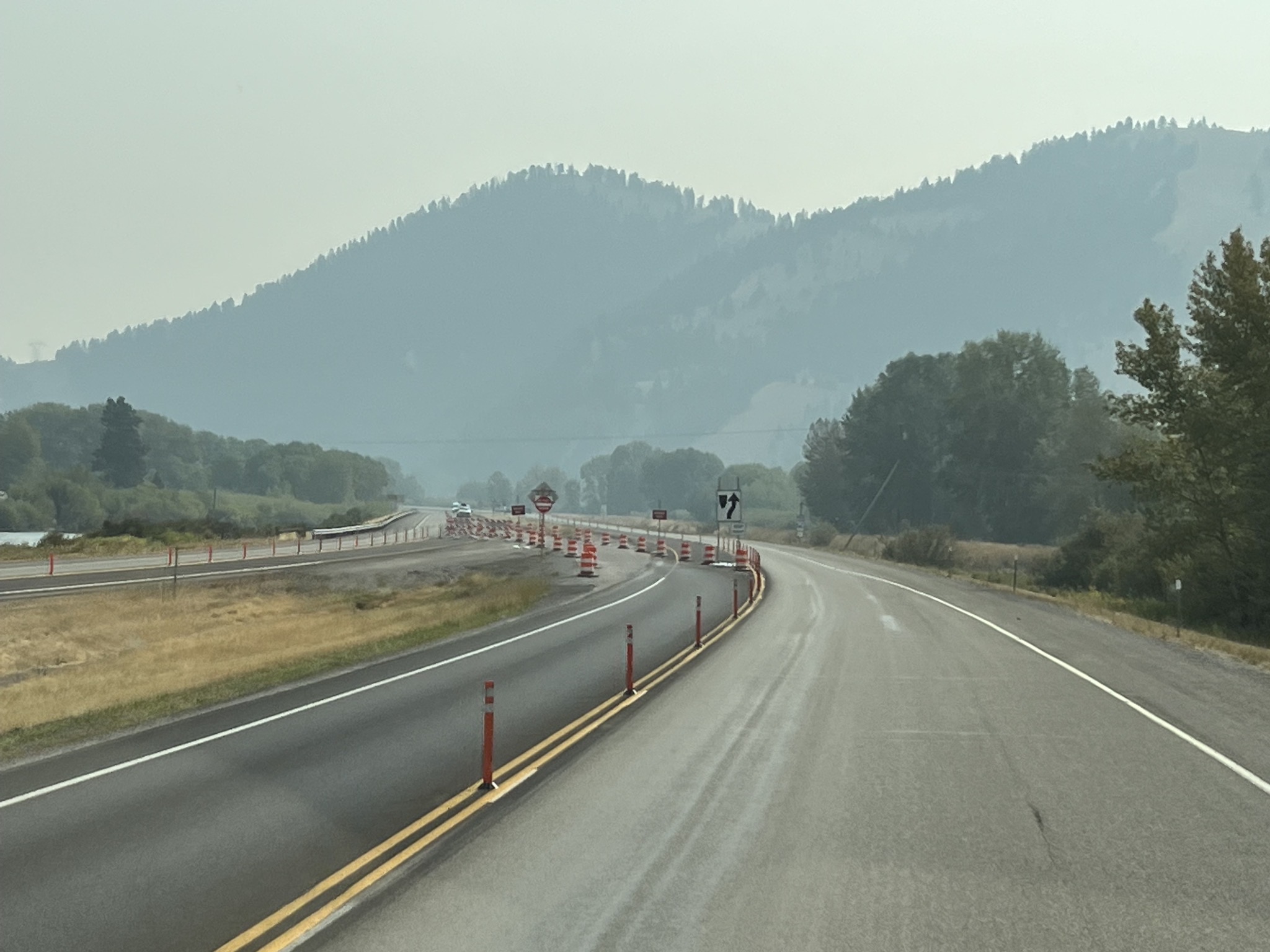 Smoky roadworks