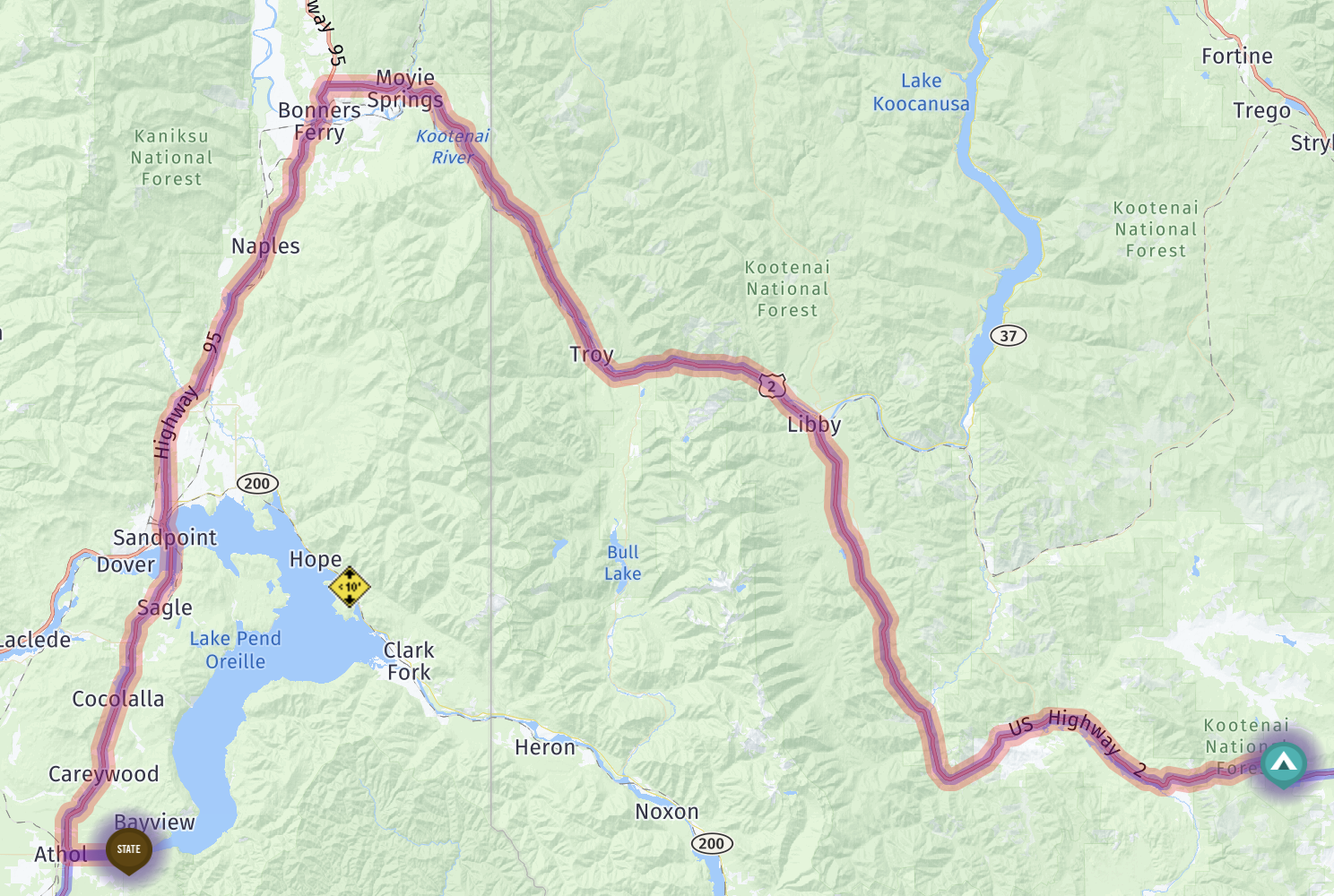 Map route