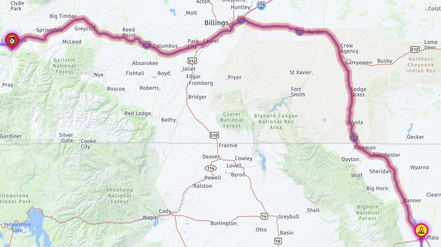 Map route