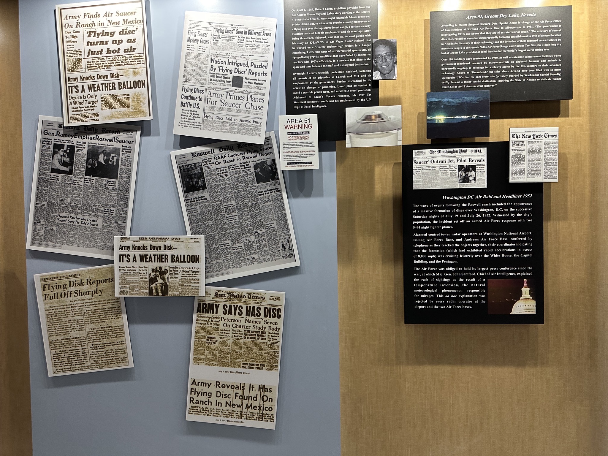 UFO Museum exhibits