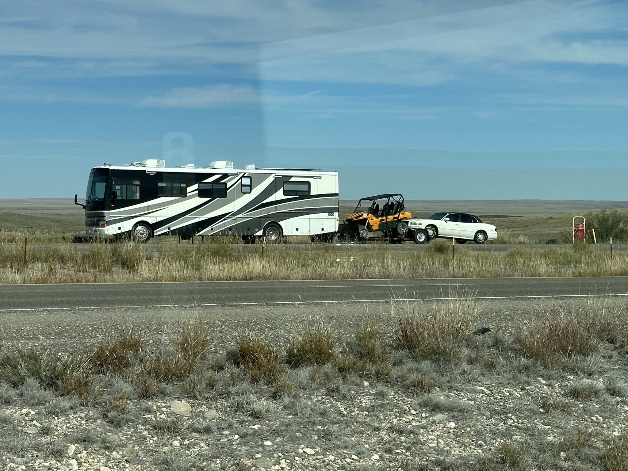 Motorhome with trailer