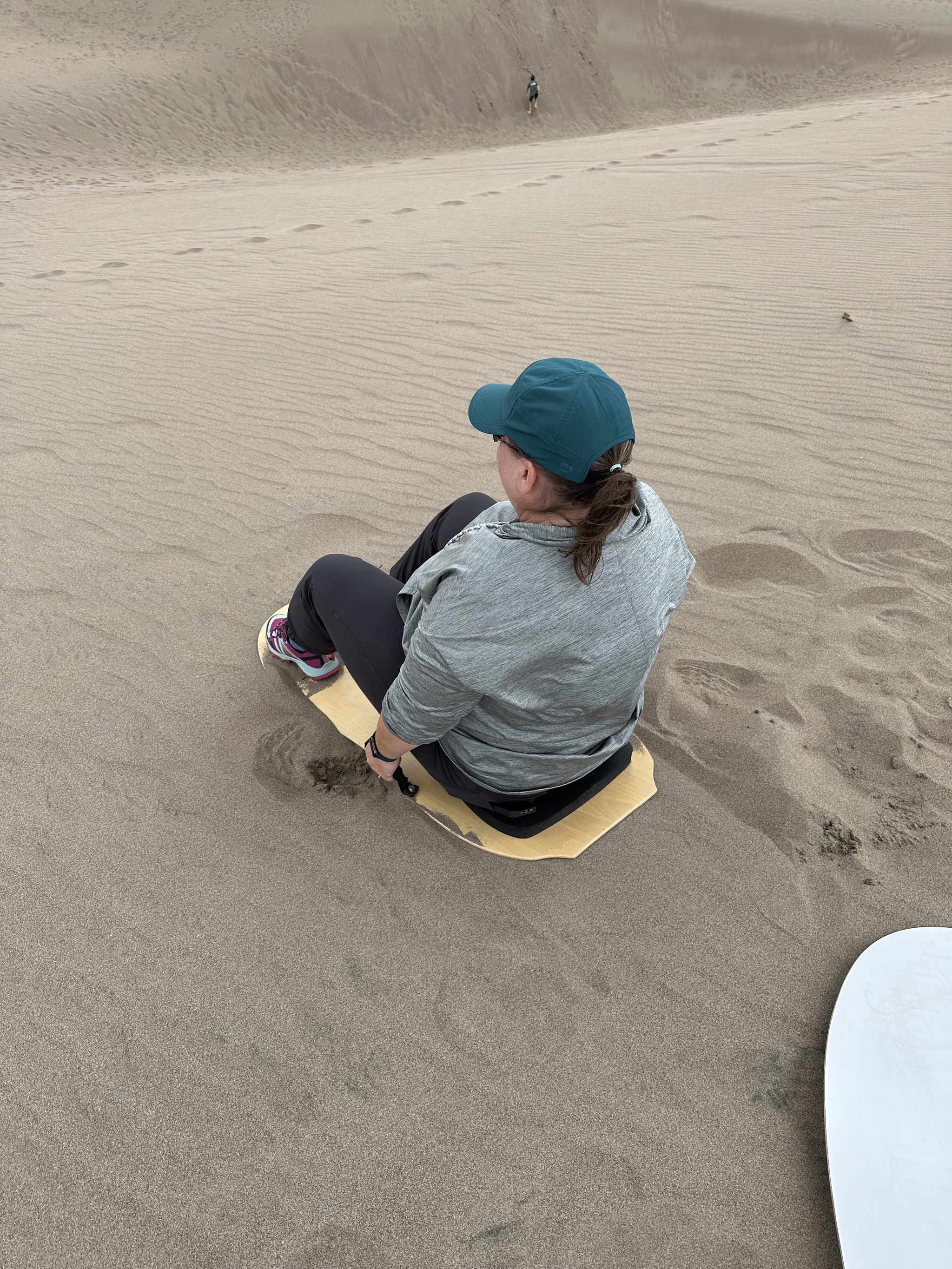 Jenn preparing to slide