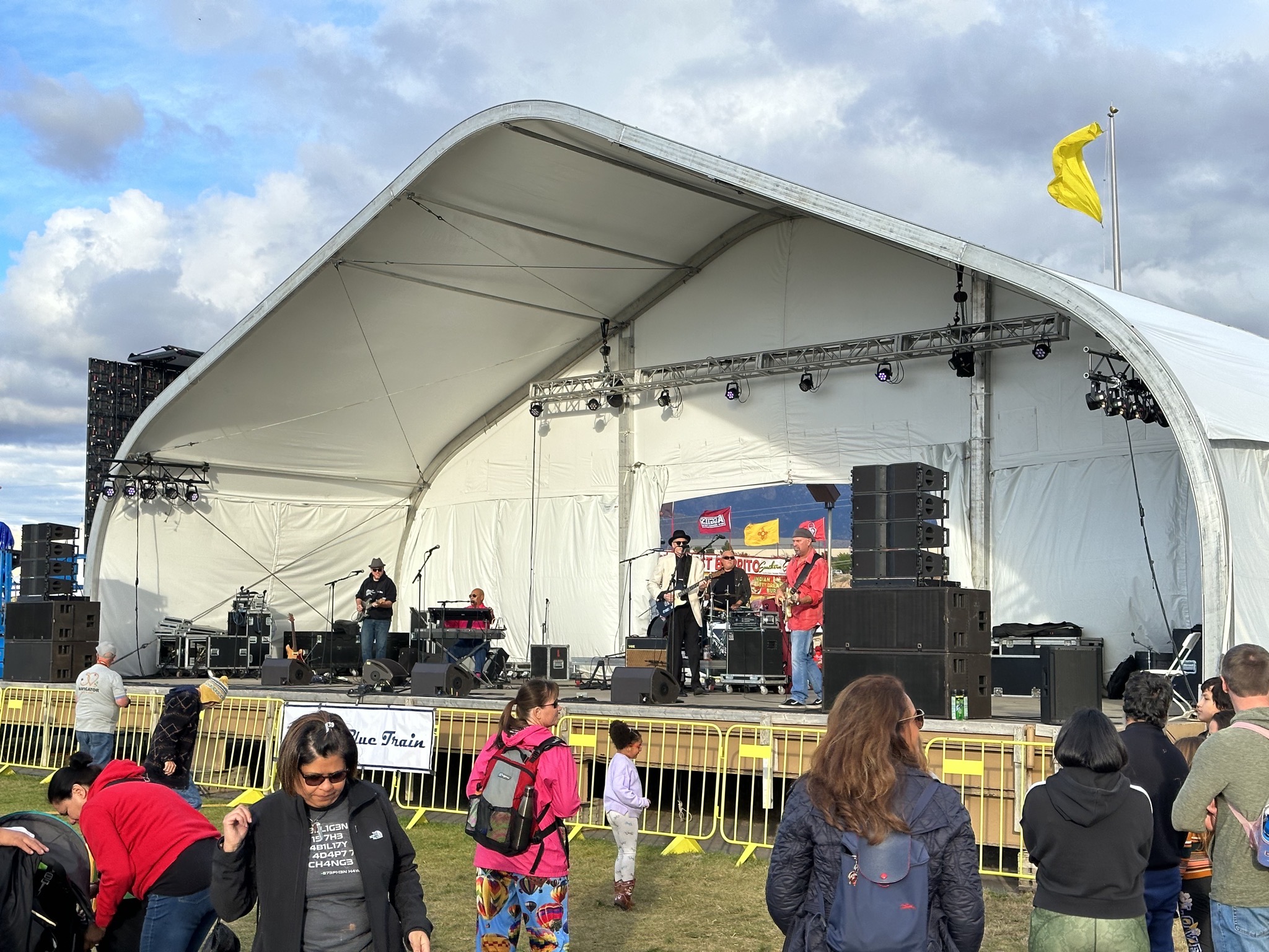 Music and yellow flag