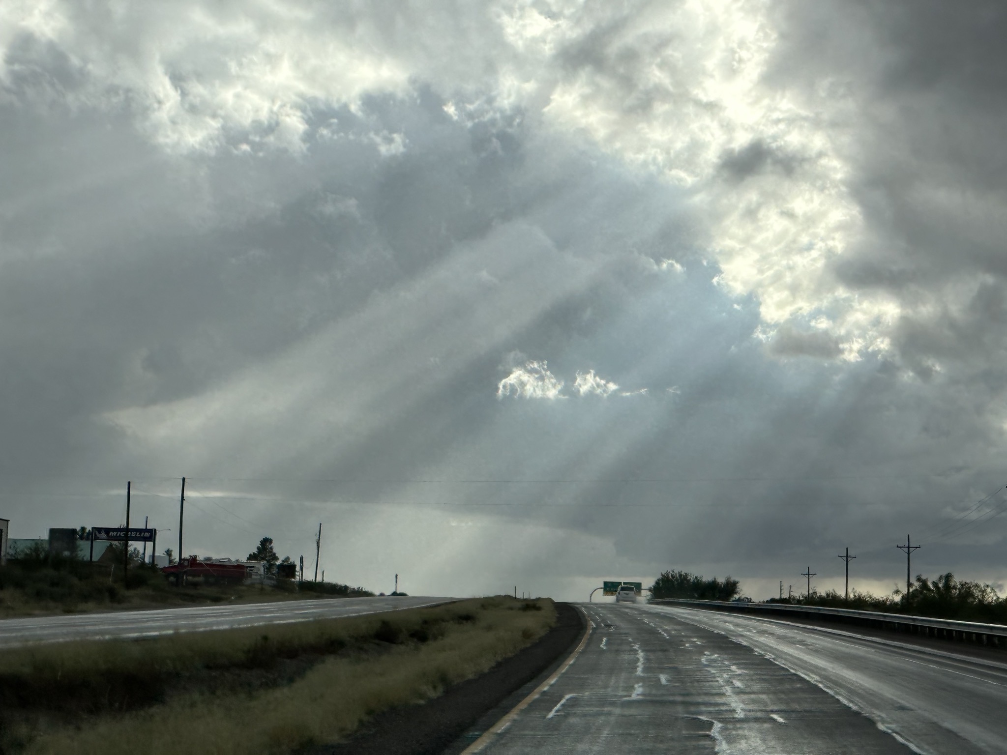 Sun rays through clouds