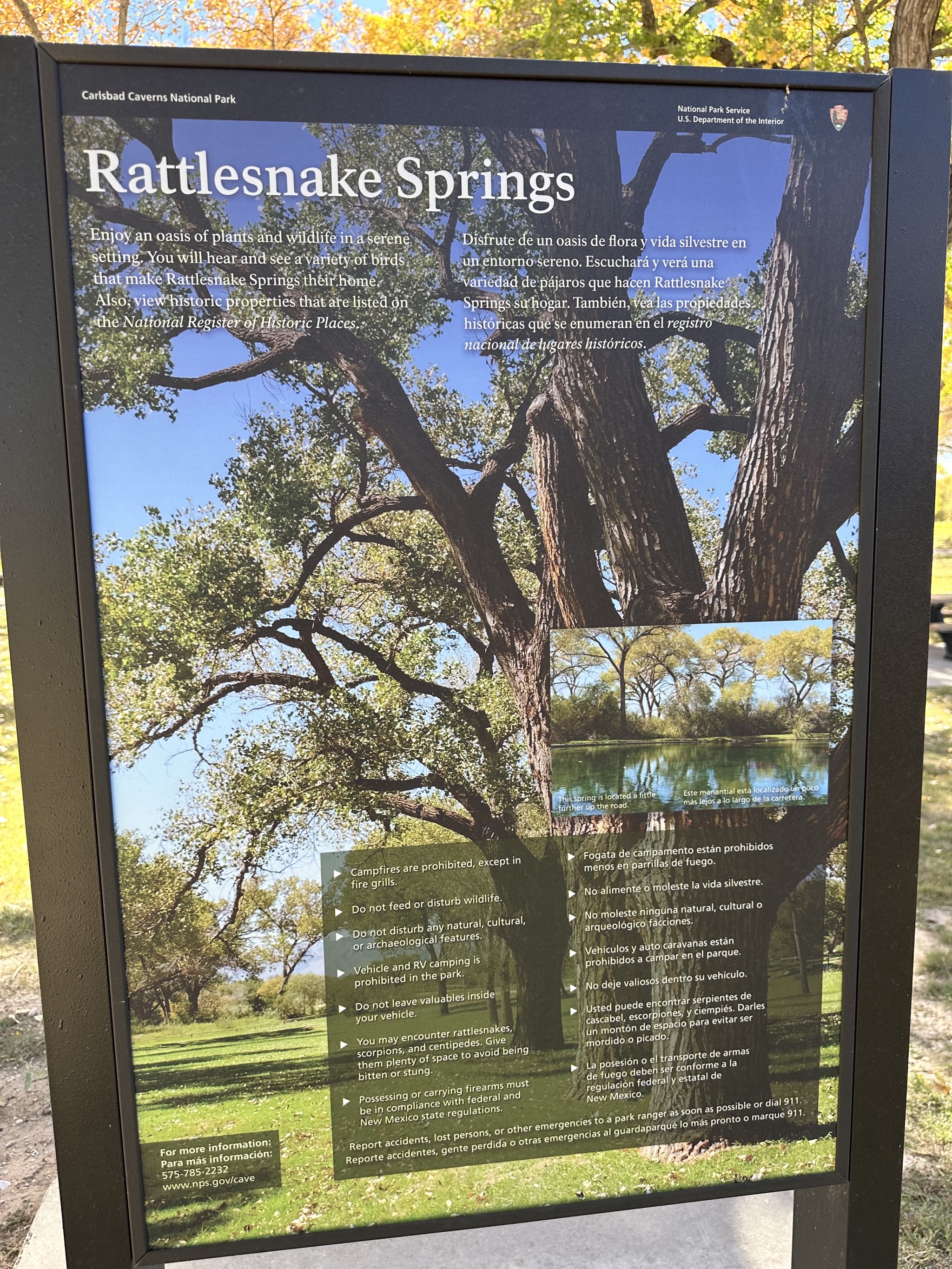 Rattlesnake Springs sign