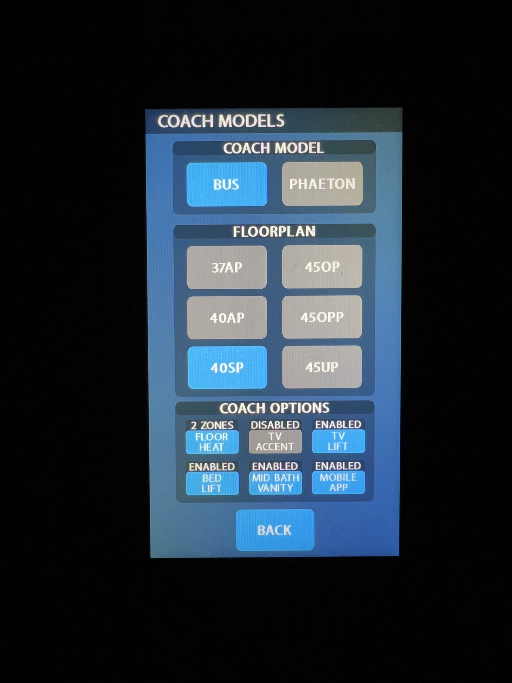 Coach settings