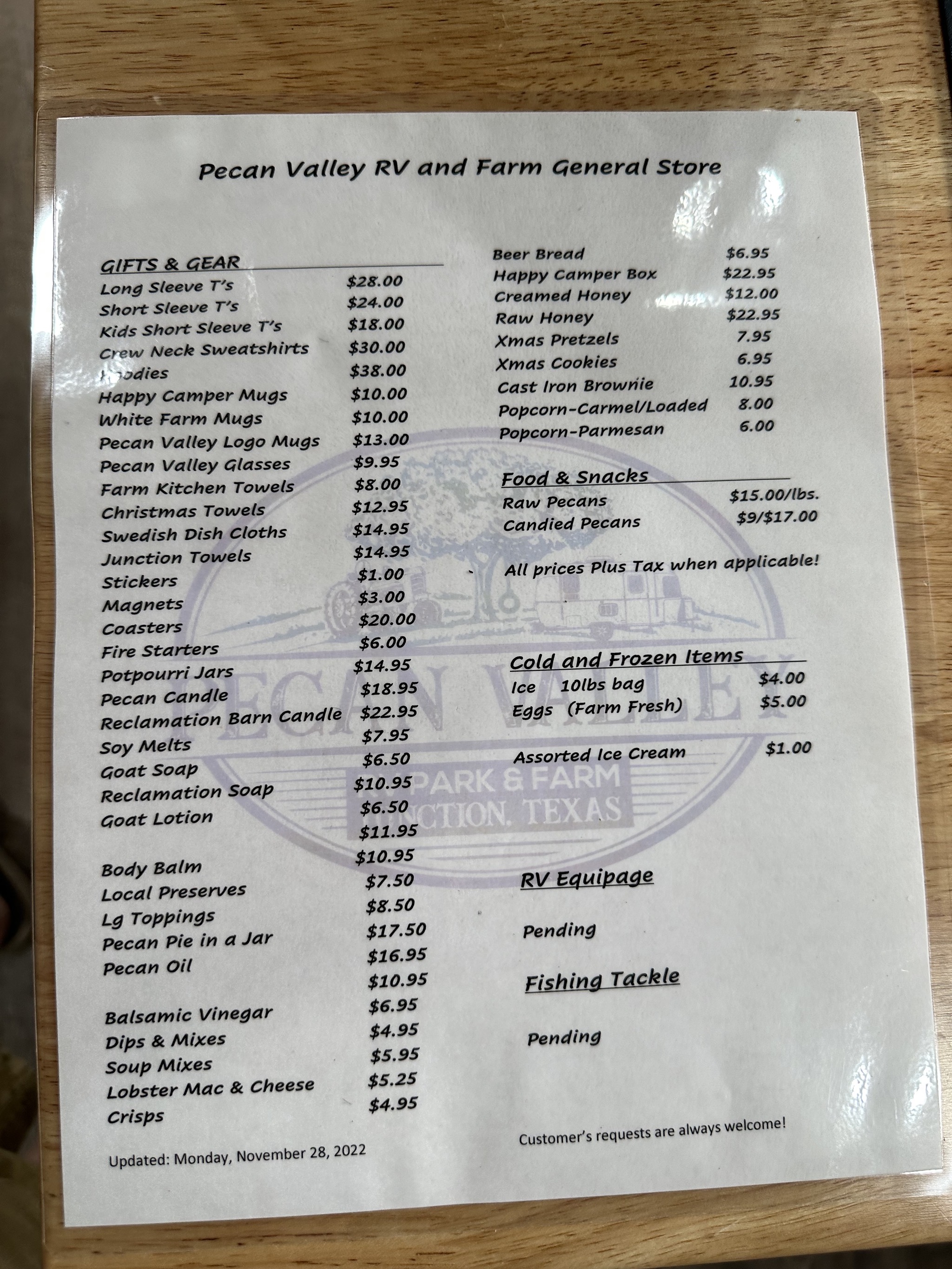 General store list