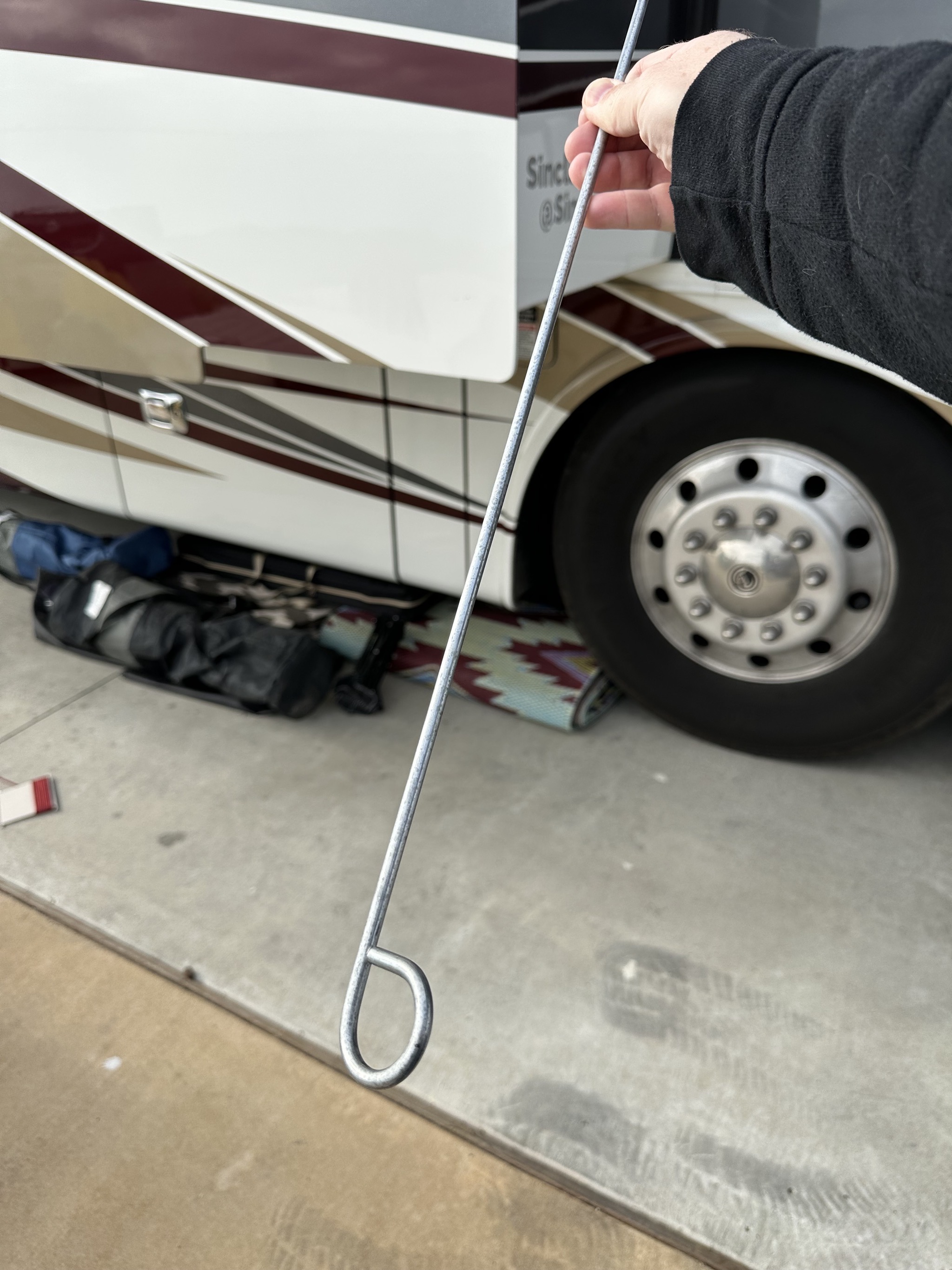 Window awning pole