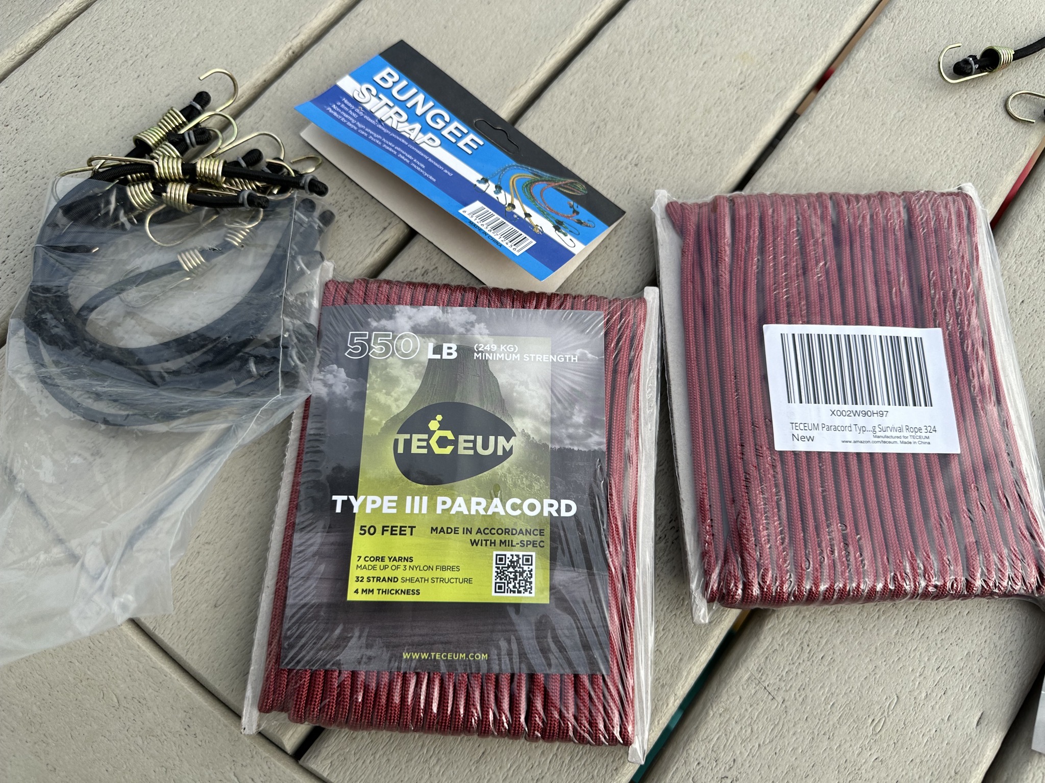 Mini-bungees and paracord