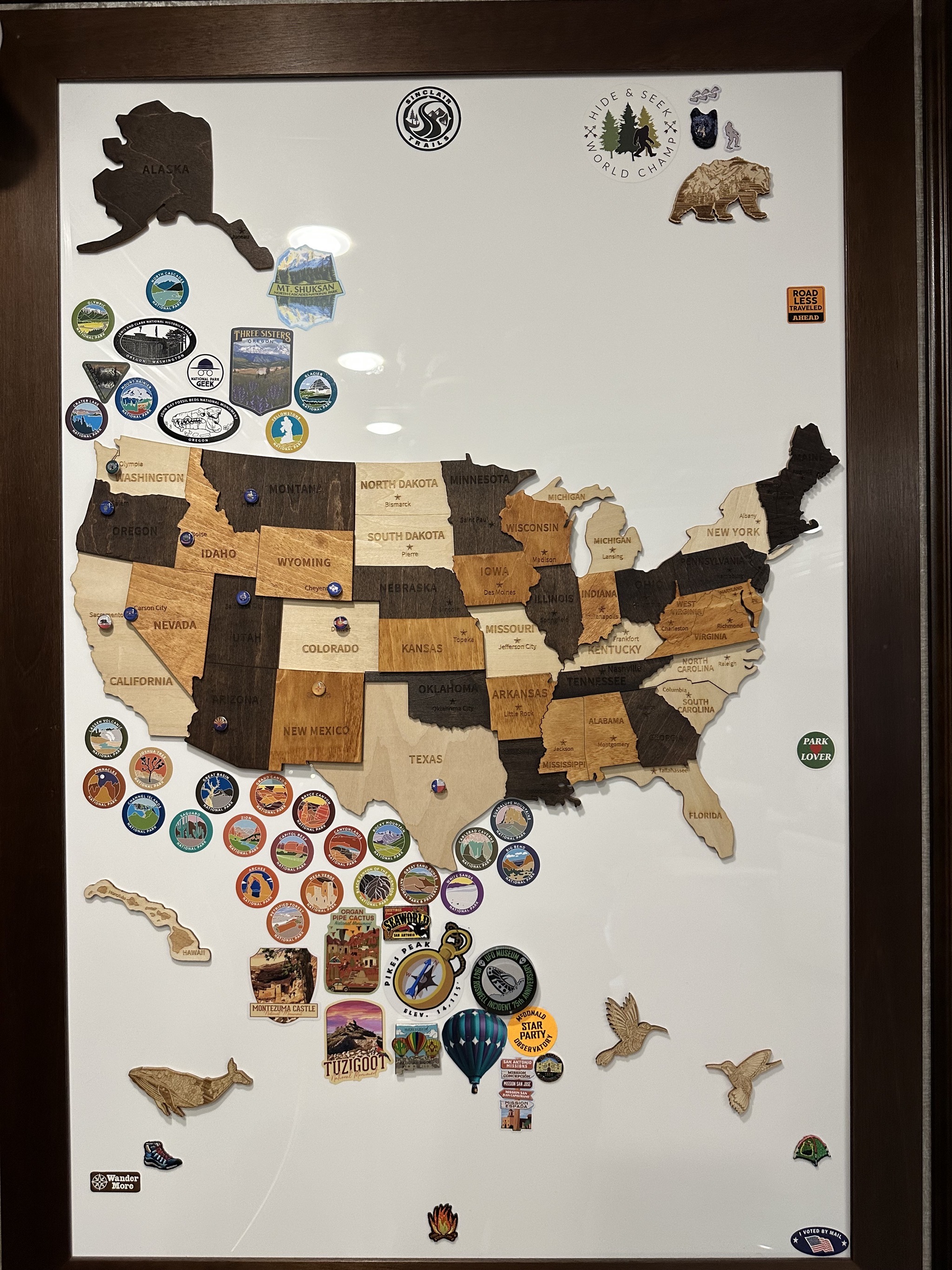 States and stickers board