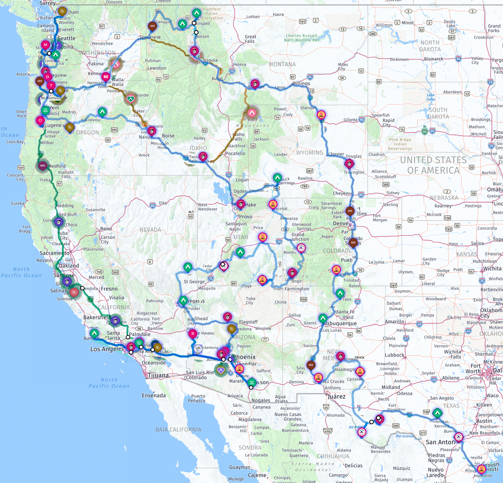 Route map 2021 to 2022