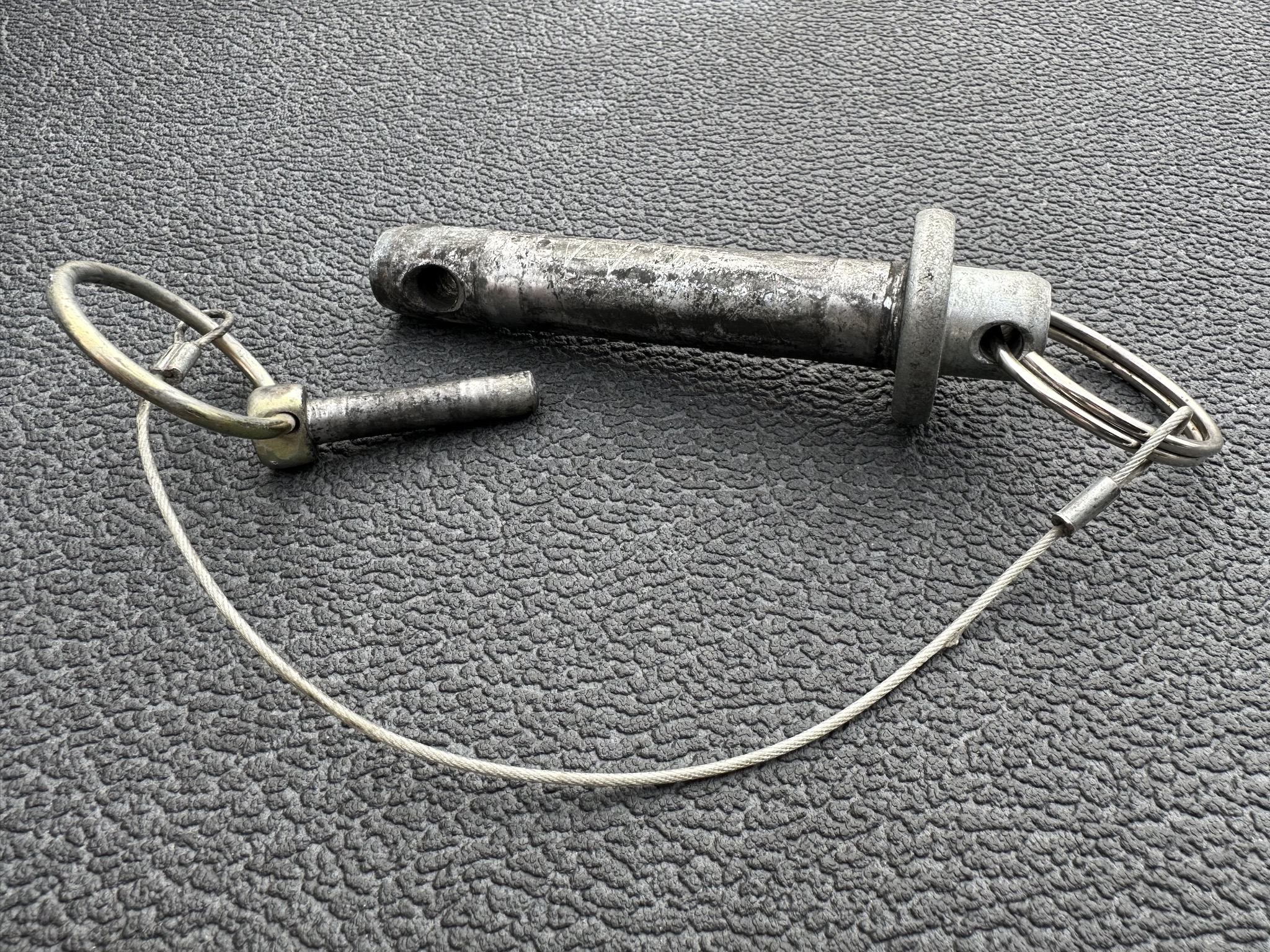 Old tow bar pin