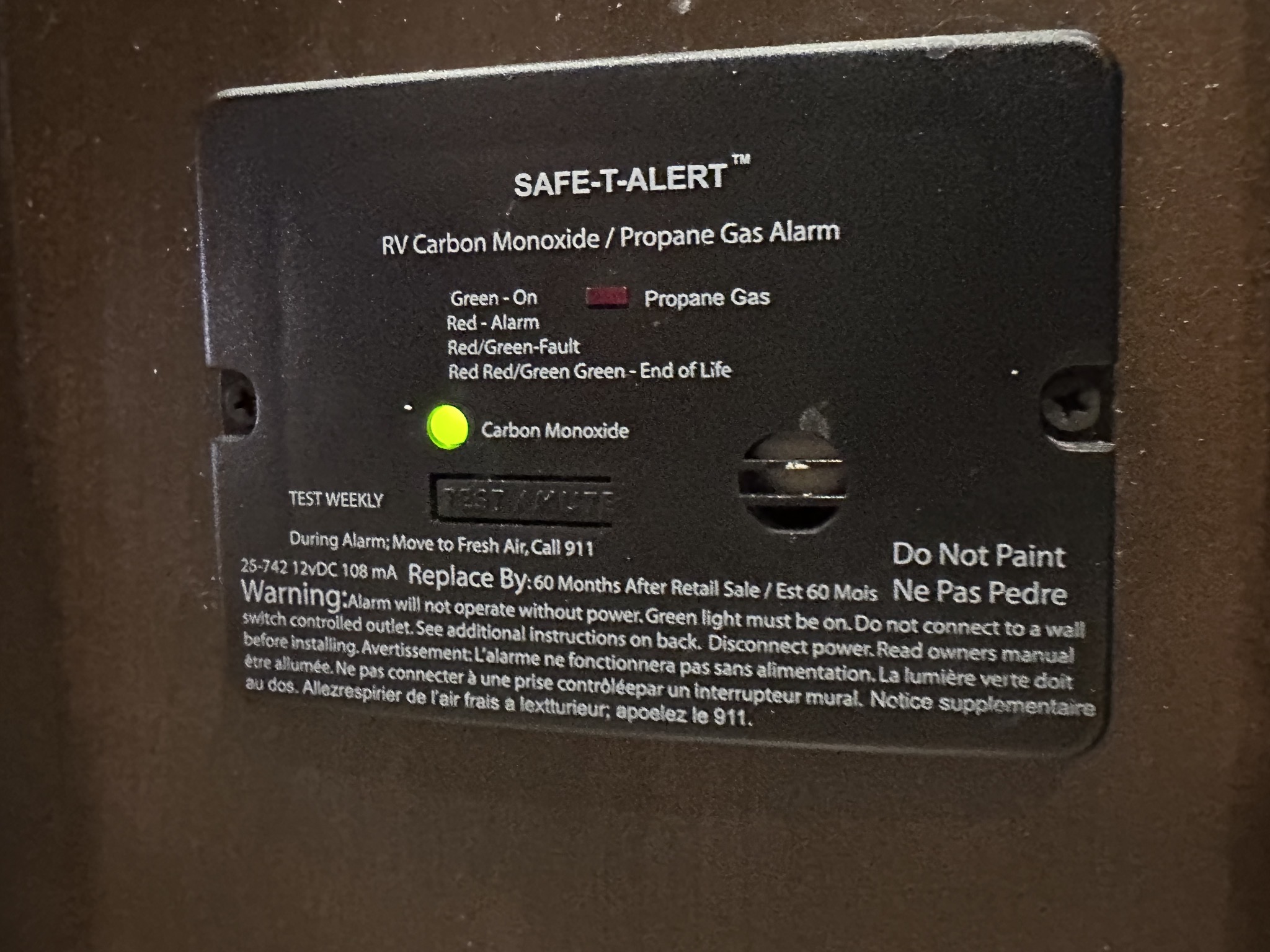 Old carbon monoxide detector
