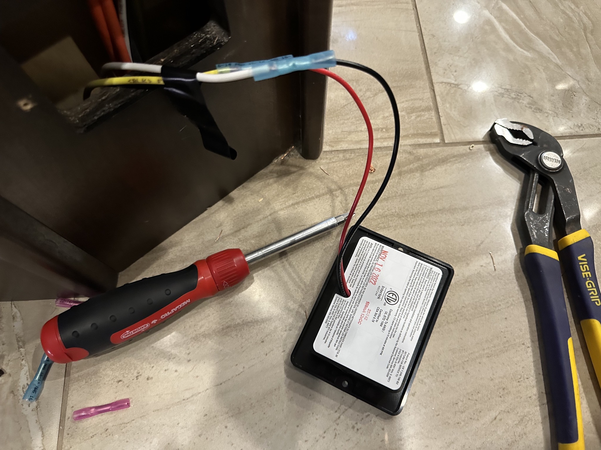 Wires connected