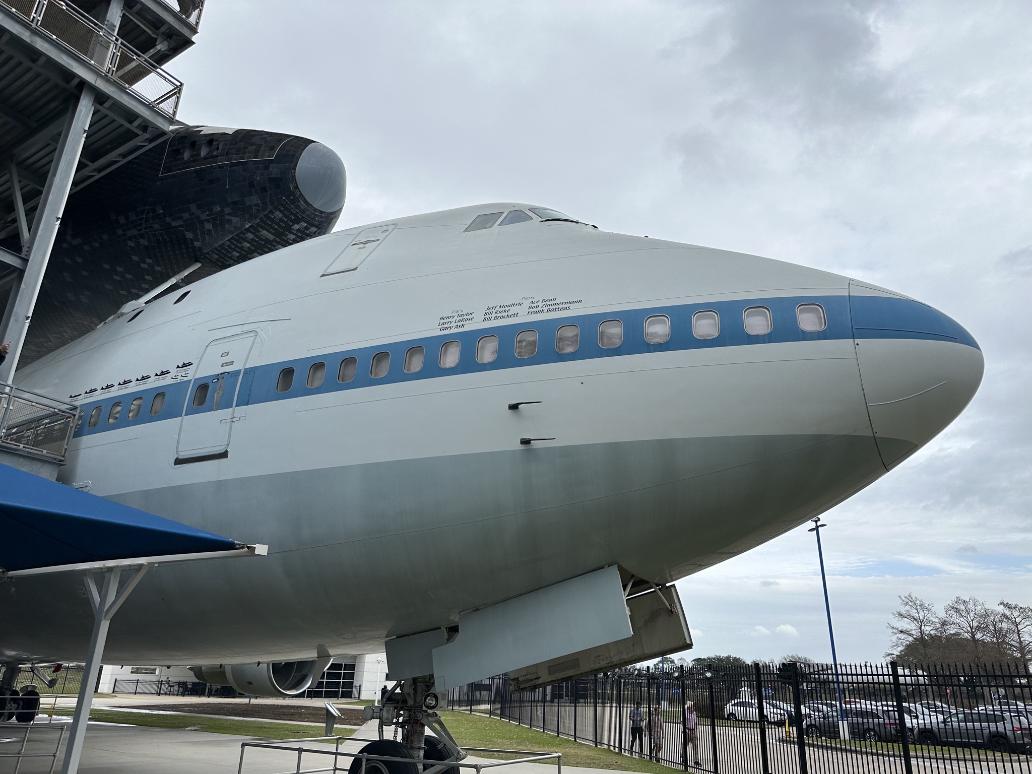 Shuttle on plane