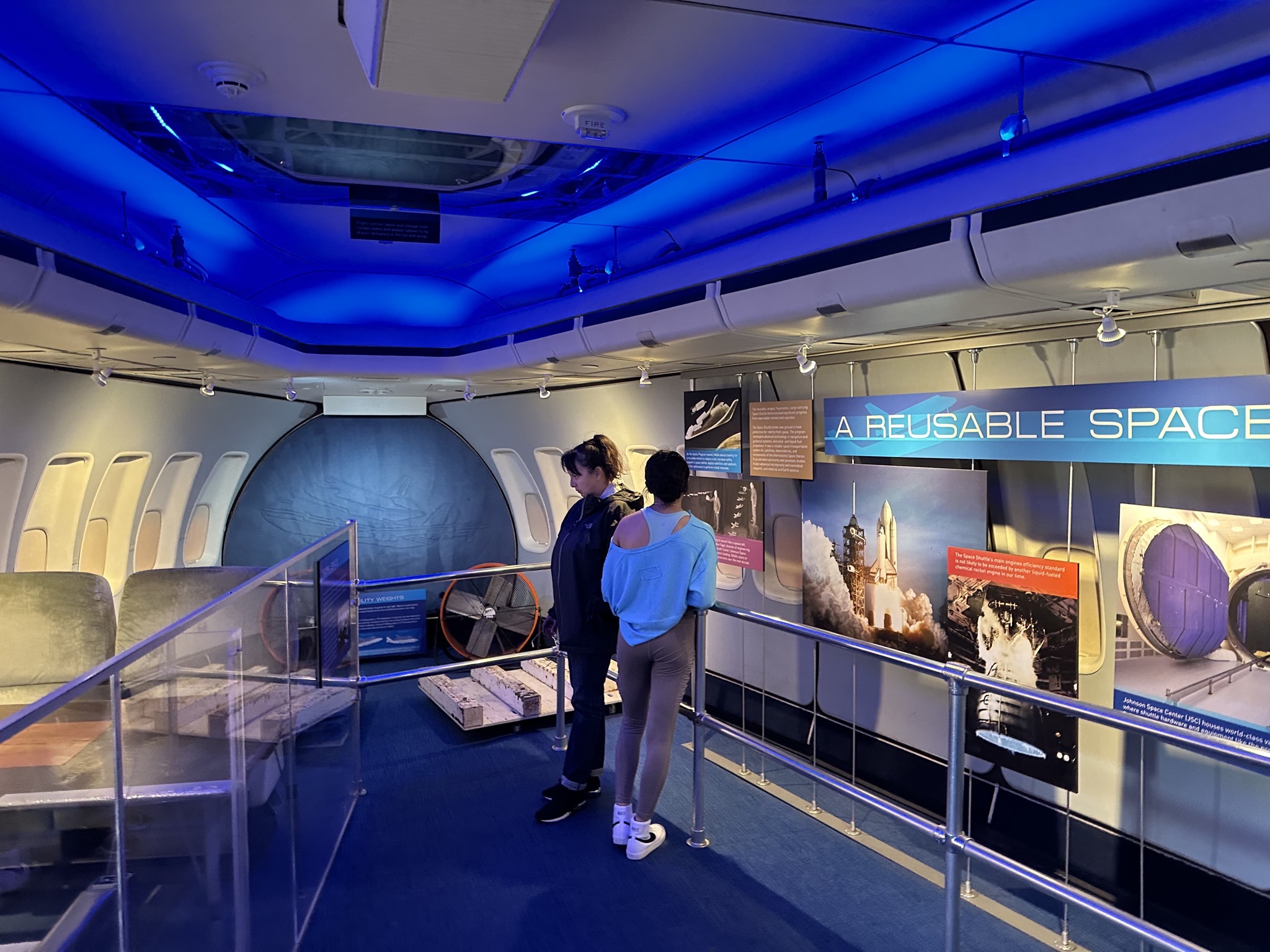 Exhibits in plane